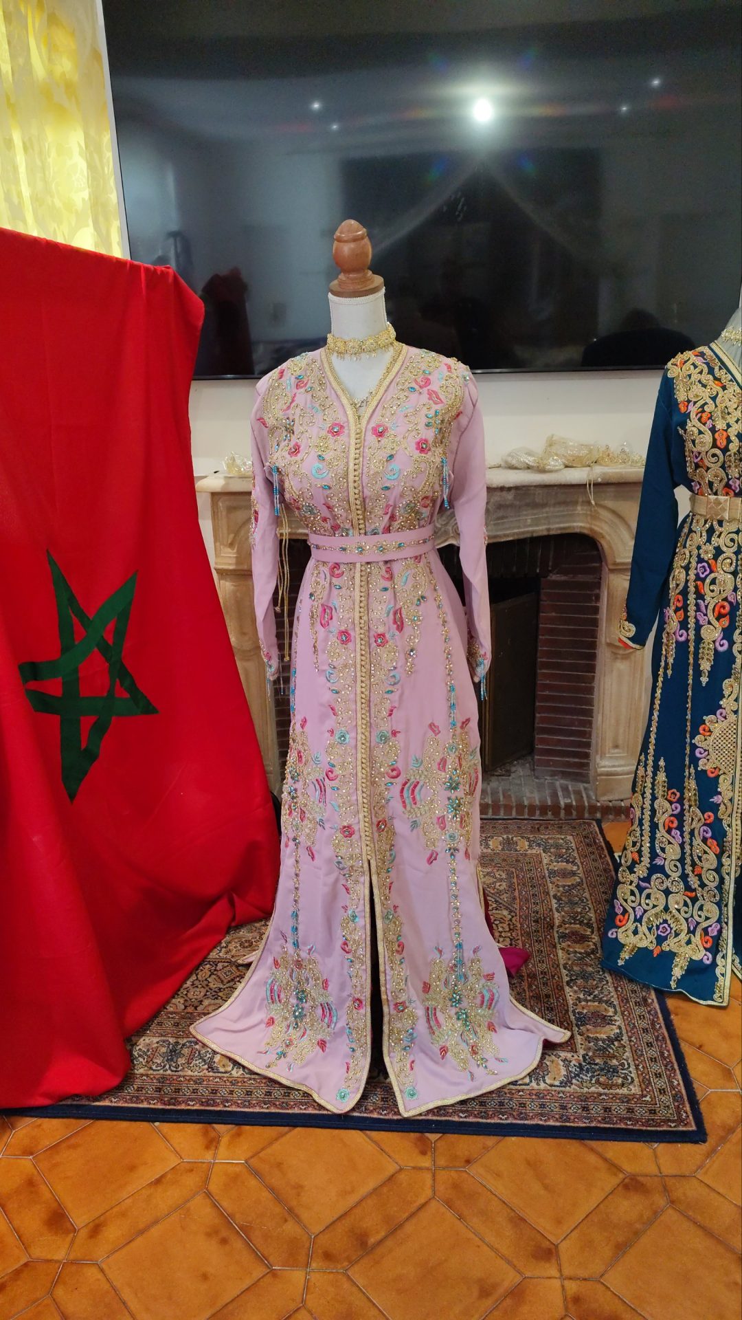 caftan marocain neuf doublé avec ceinture – Image 5