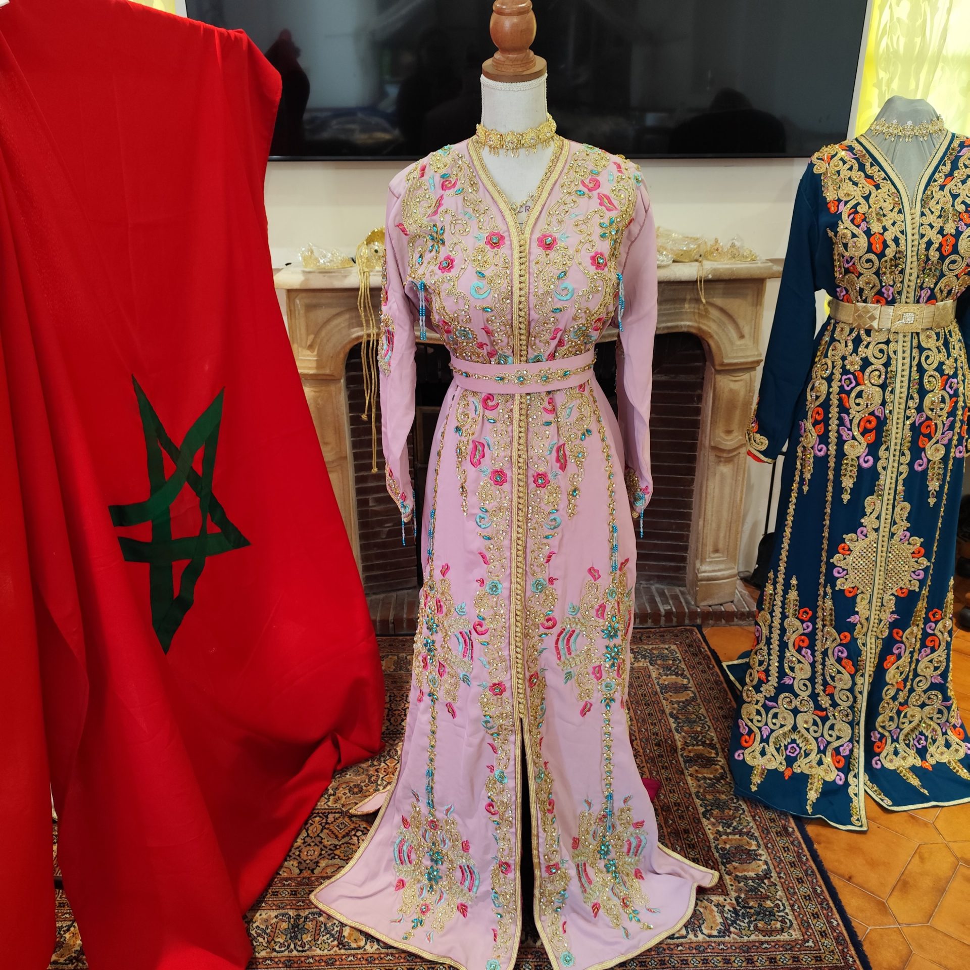 caftan marocain neuf doublé avec ceinture – Image 14
