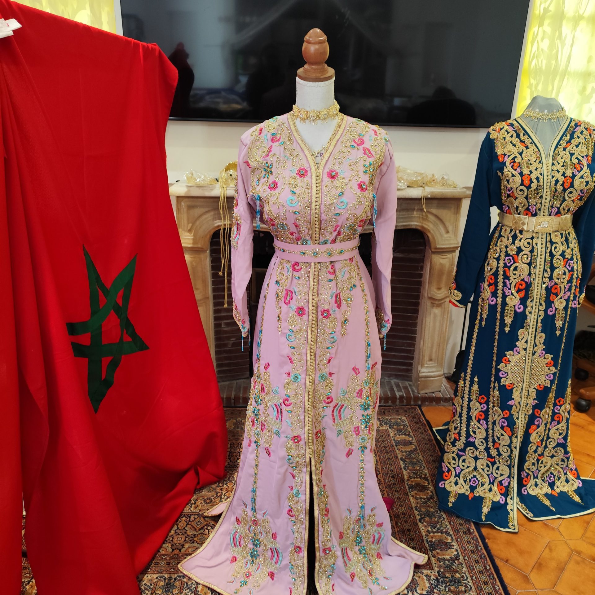 caftan marocain neuf doublé avec ceinture – Image 17