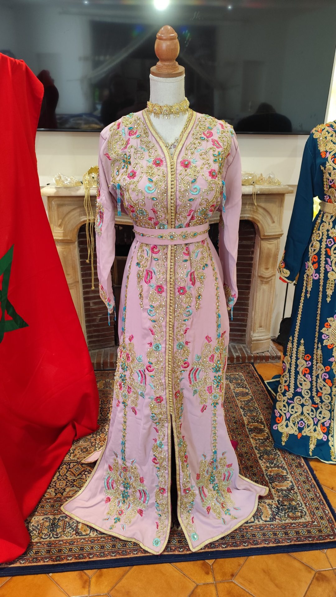 caftan marocain neuf doublé avec ceinture – Image 7
