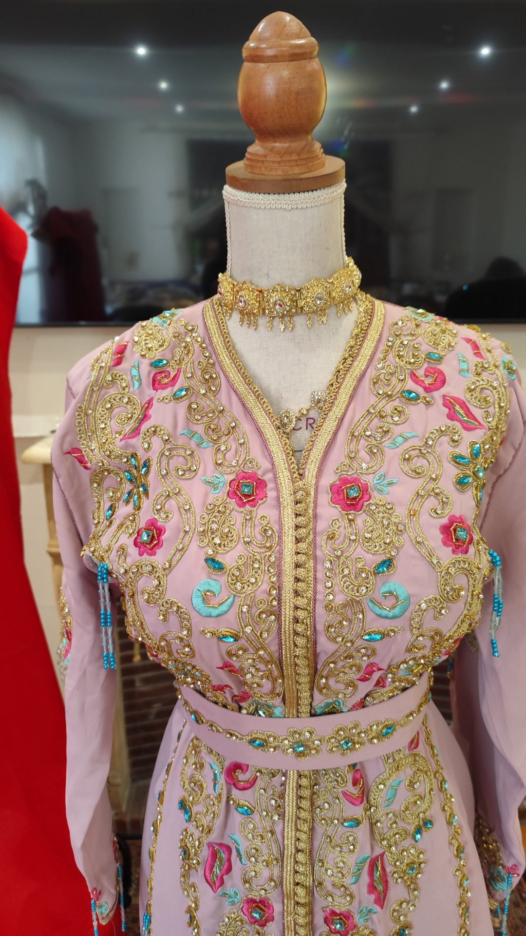 caftan marocain neuf doublé avec ceinture – Image 8