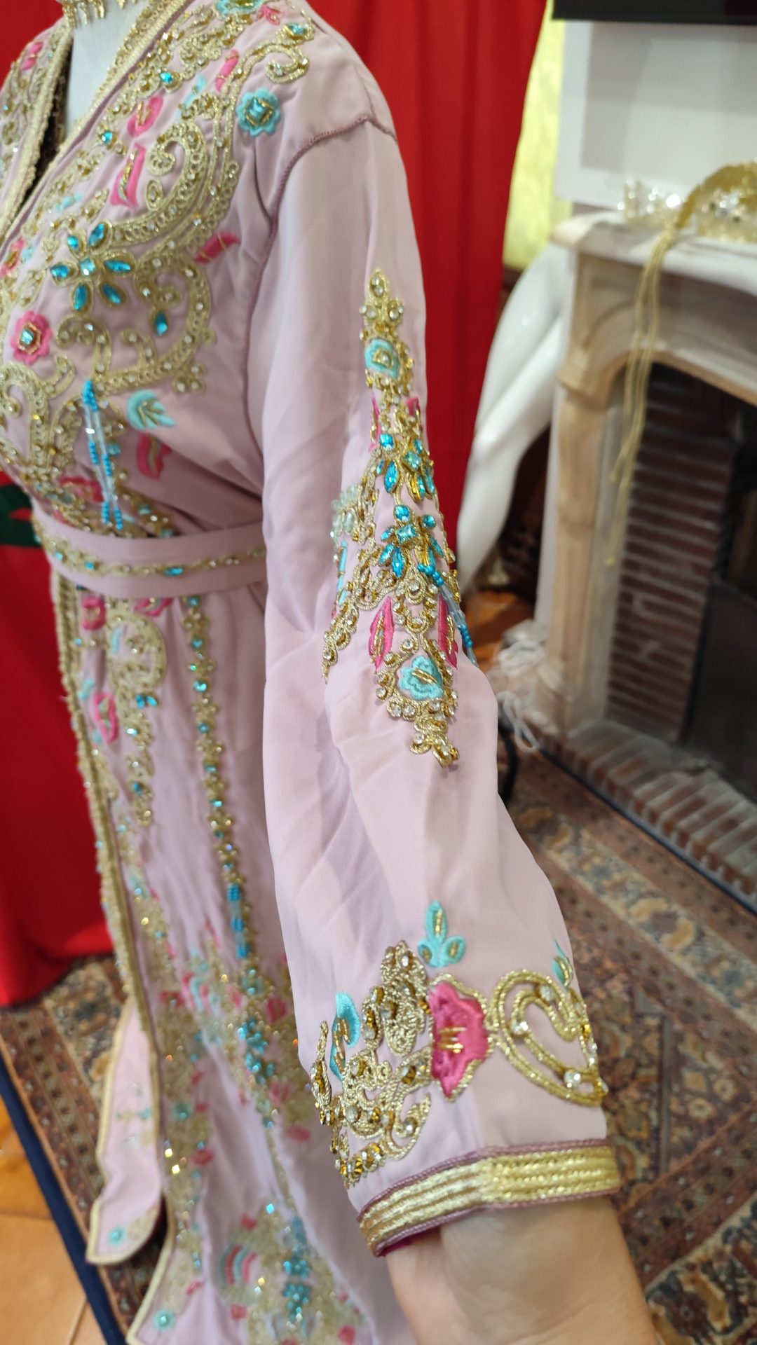 caftan marocain neuf doublé avec ceinture – Image 11