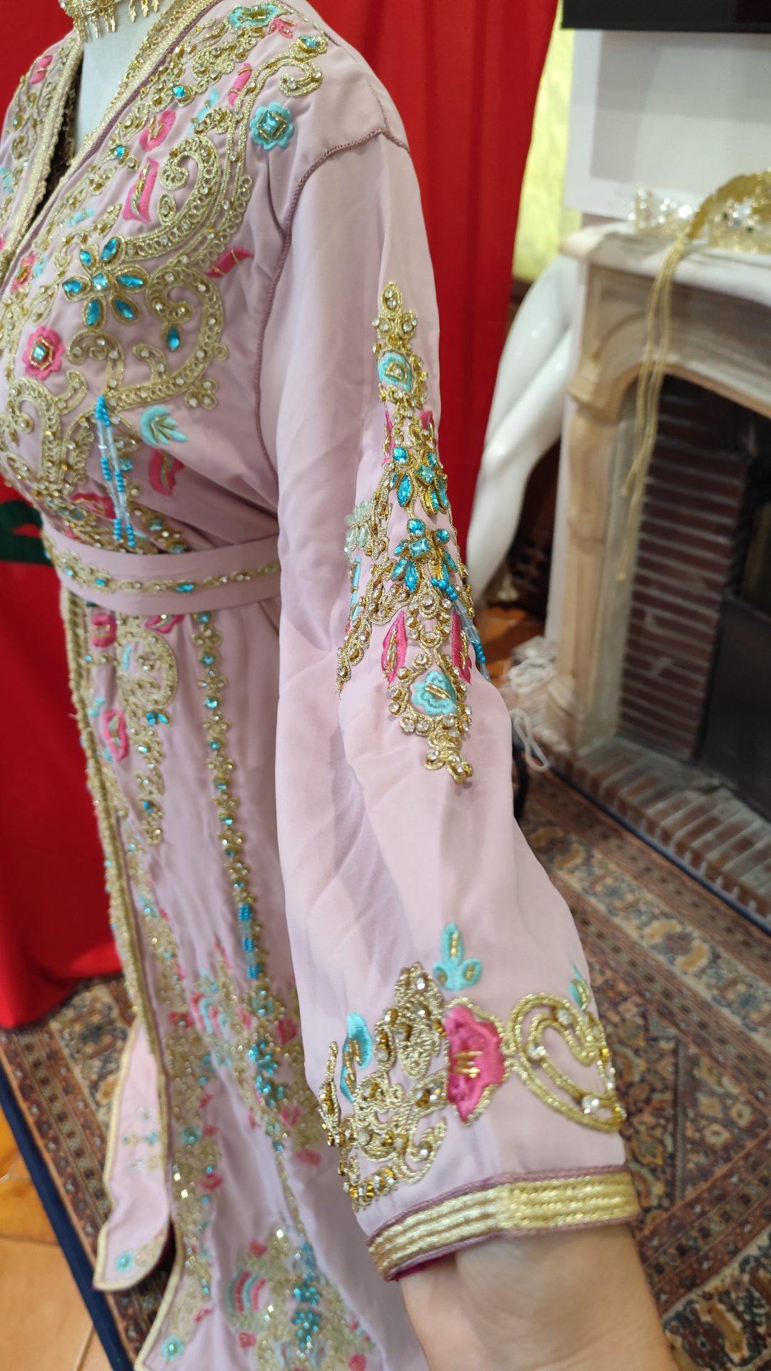 caftan marocain neuf doublé avec ceinture – Image 10