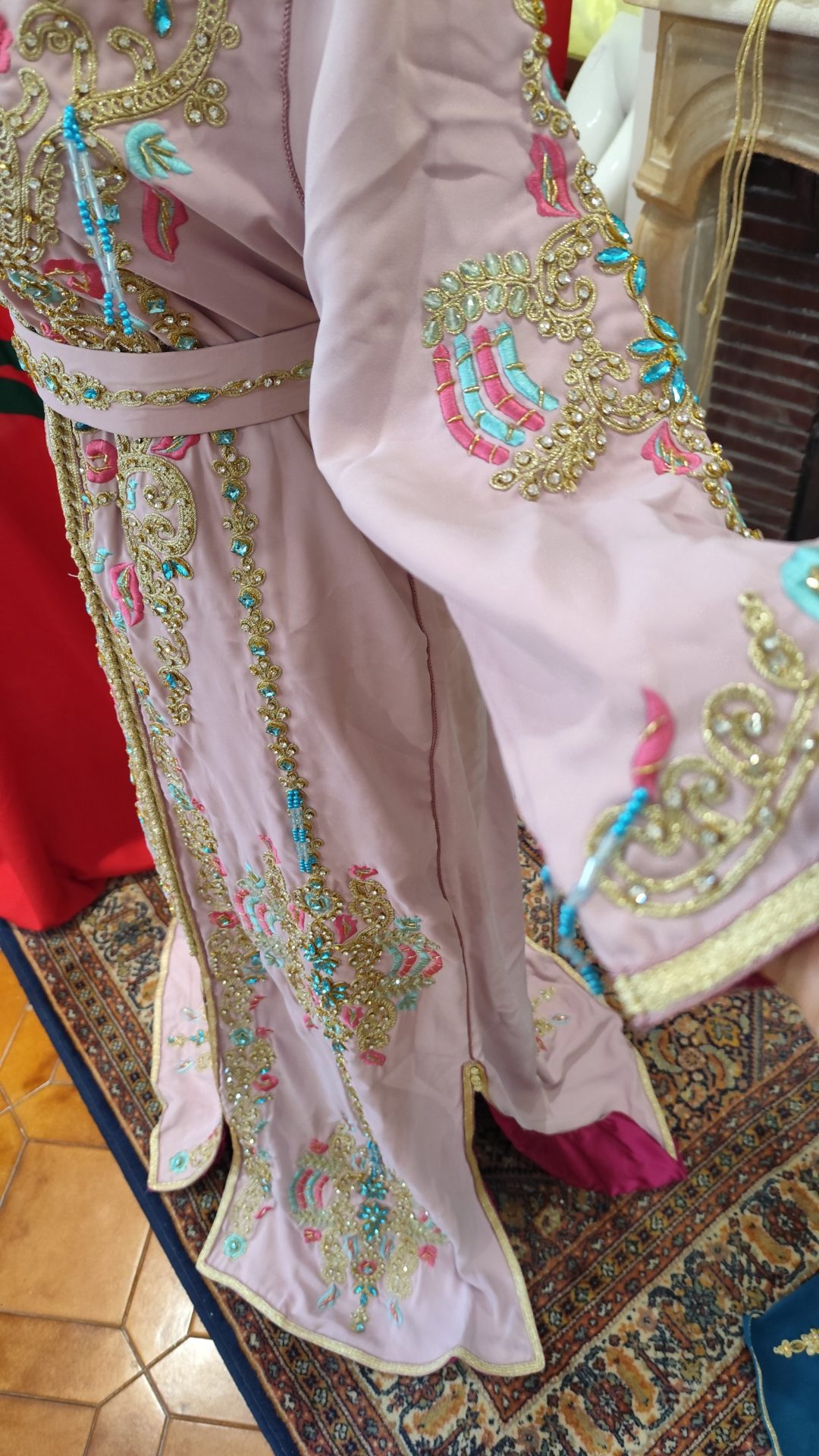 caftan marocain neuf doublé avec ceinture – Image 9