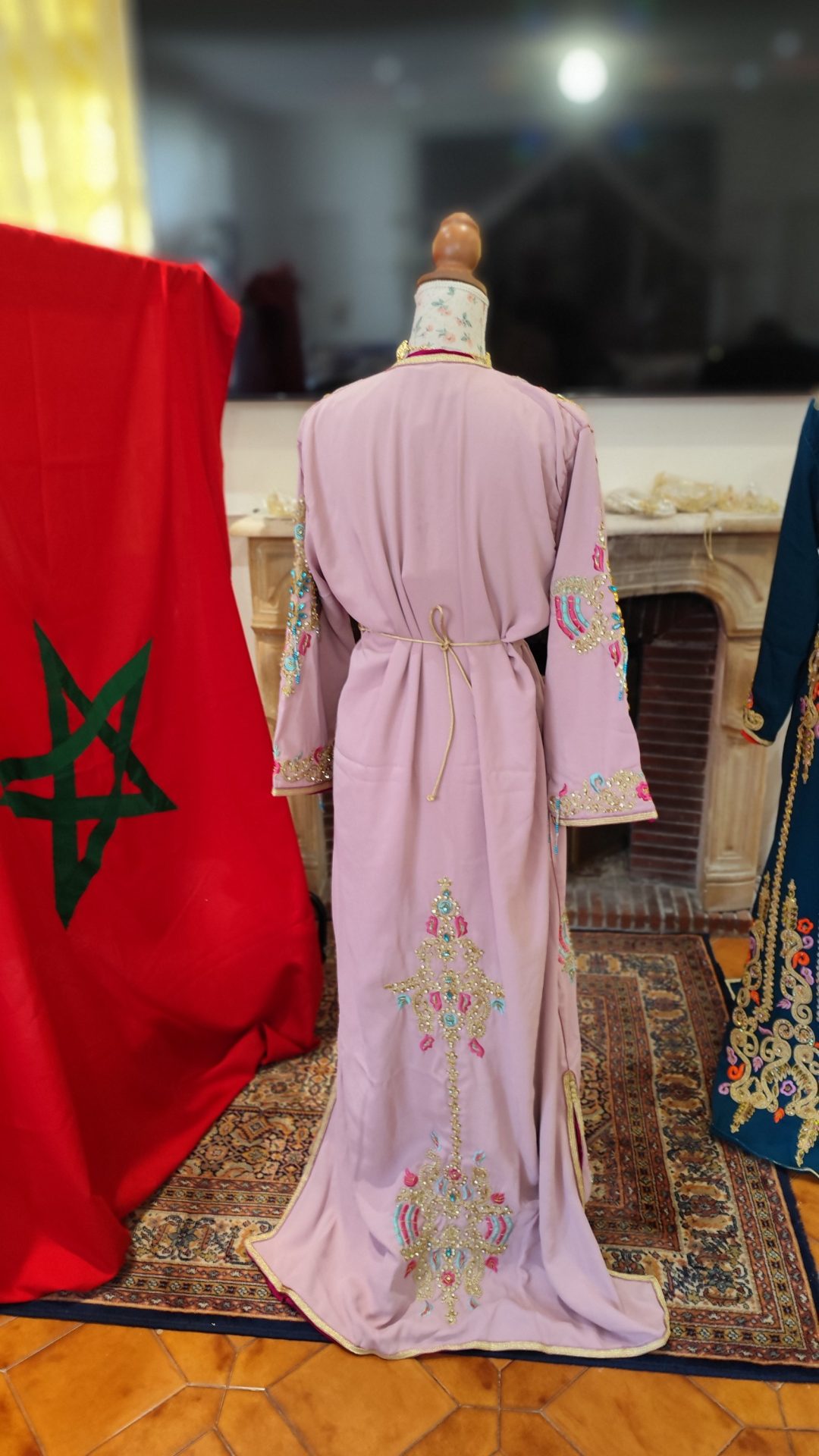 caftan marocain neuf doublé avec ceinture – Image 6