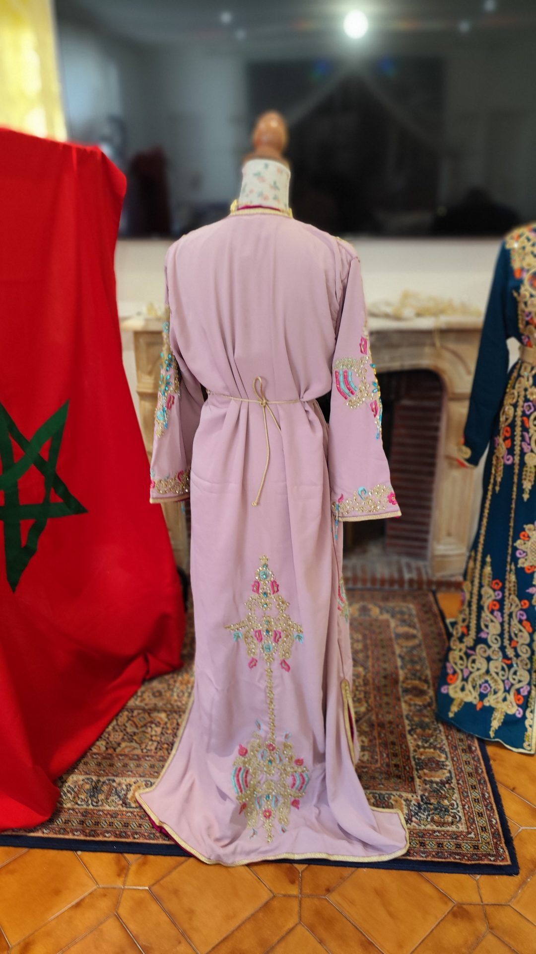 caftan marocain neuf doublé avec ceinture – Image 15