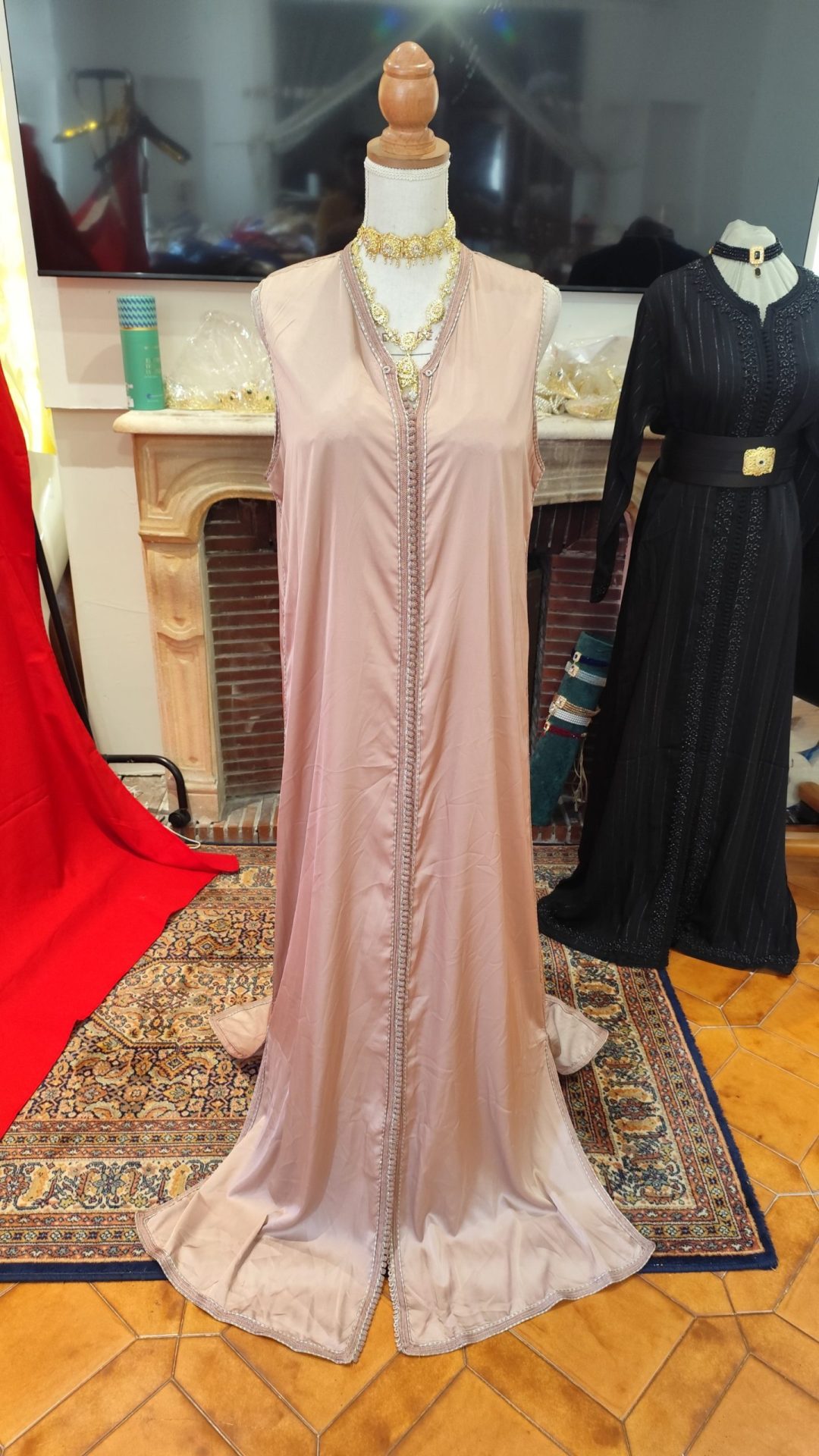 caftan marocain d occasion nikel avec ceinture - Takchita deux pièces – Image 4