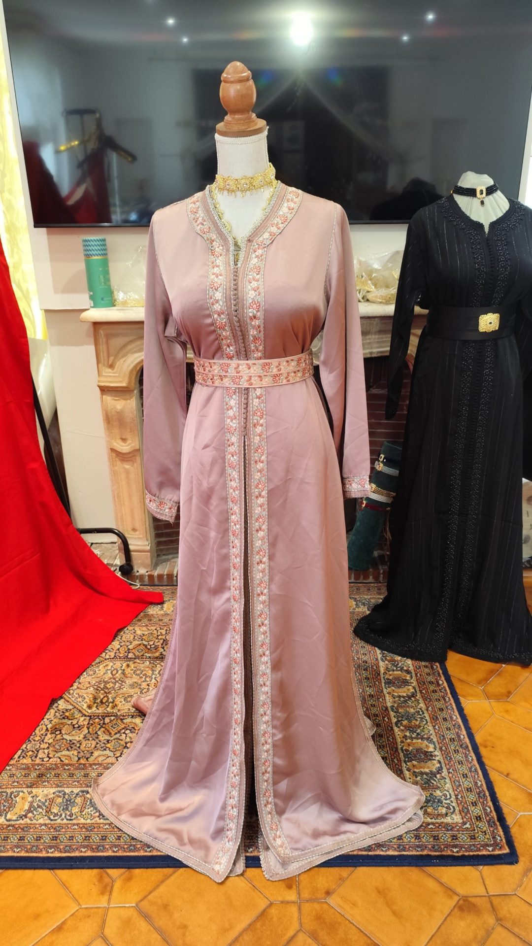 caftan marocain d occasion nikel avec ceinture - Takchita deux pièces – Image 7