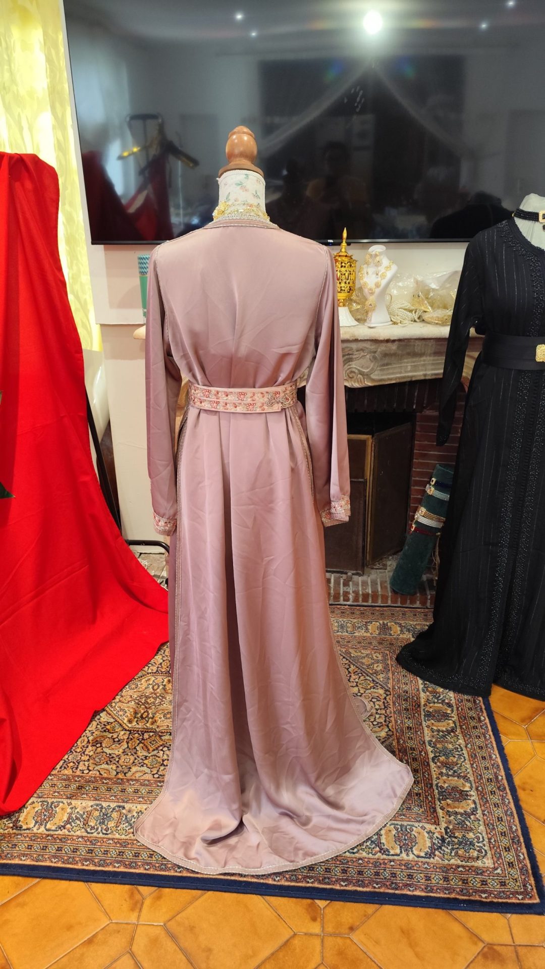 caftan marocain d occasion nikel avec ceinture - Takchita deux pièces – Image 6
