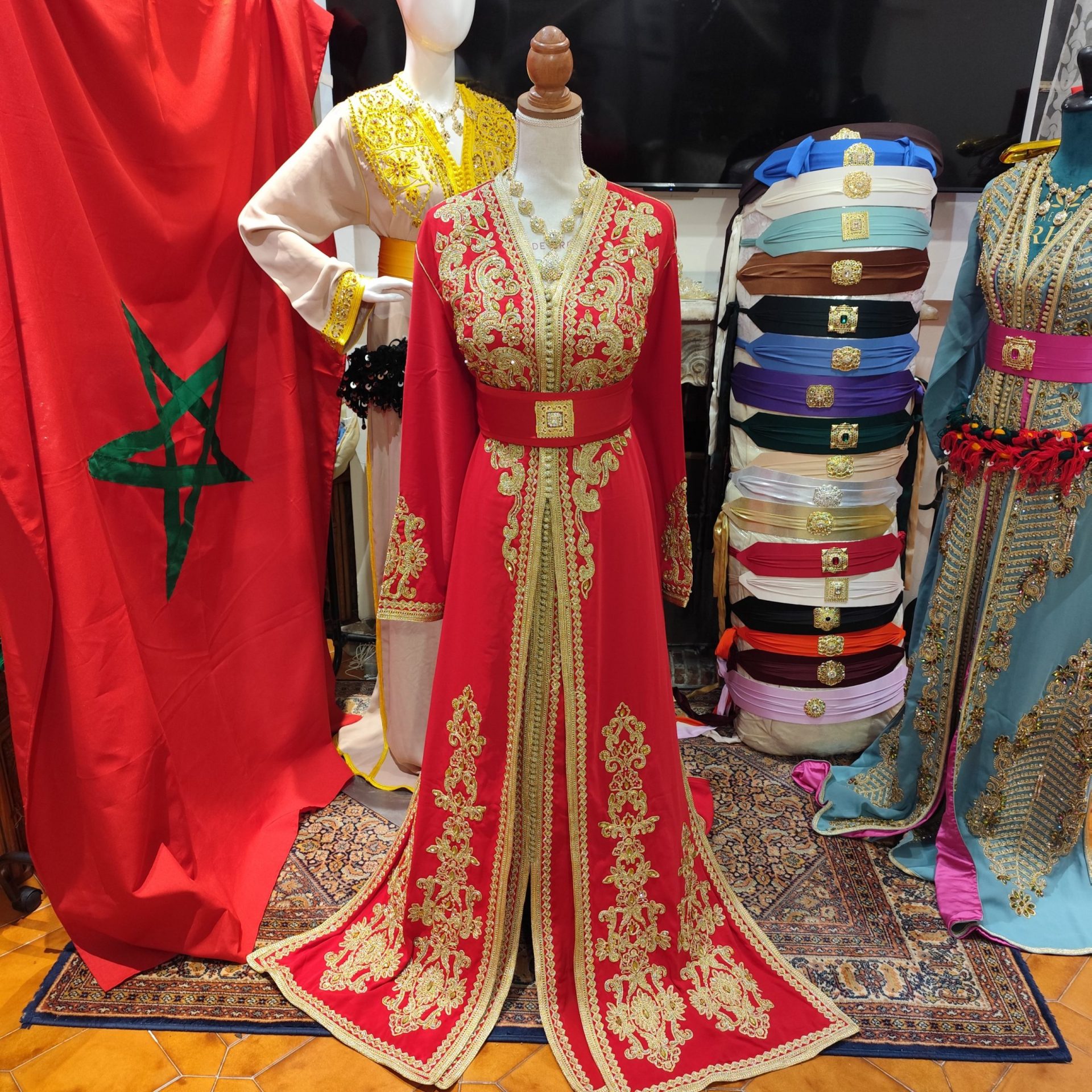 caftan marocain neuf grande taille _ takchita deux pièces