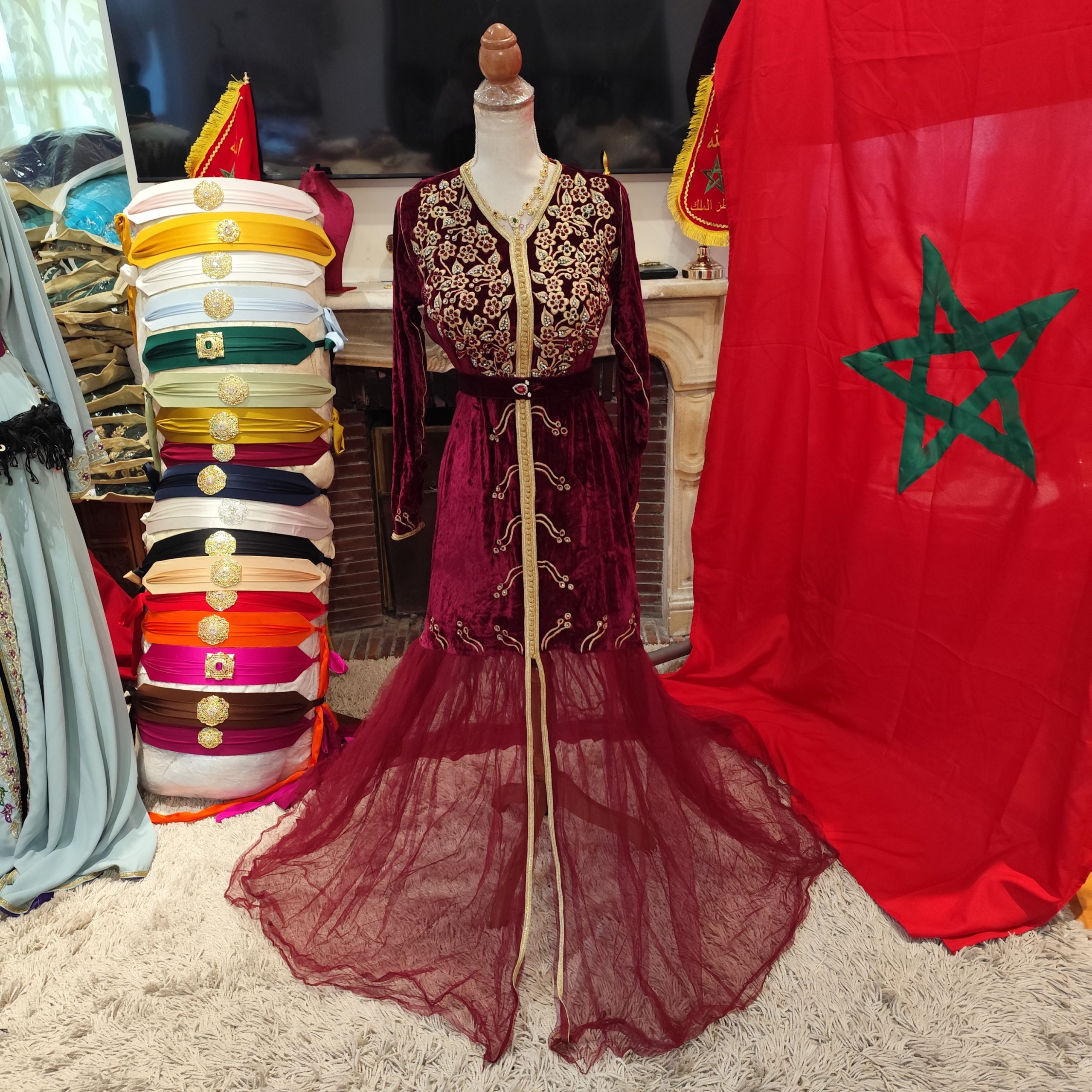 caftan marocain d occasion avec ceinture
