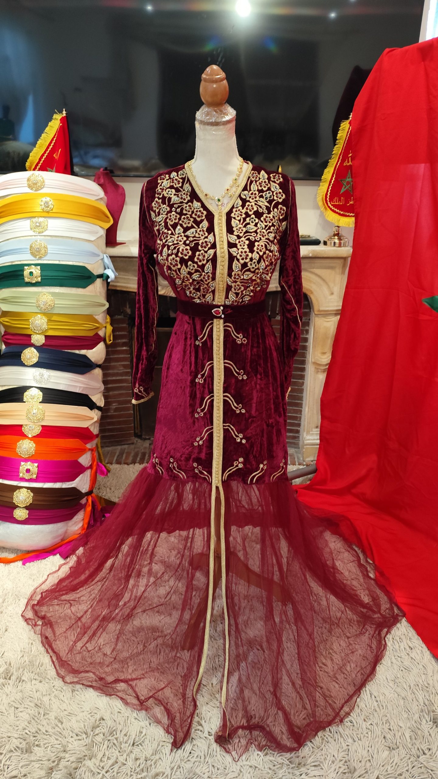 caftan marocain d occasion avec ceinture – Image 2