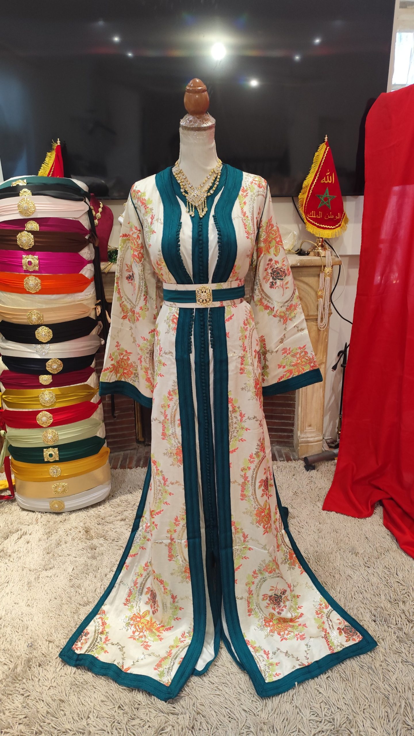 caftan marocain neuf doublé avec ceinture – Image 11