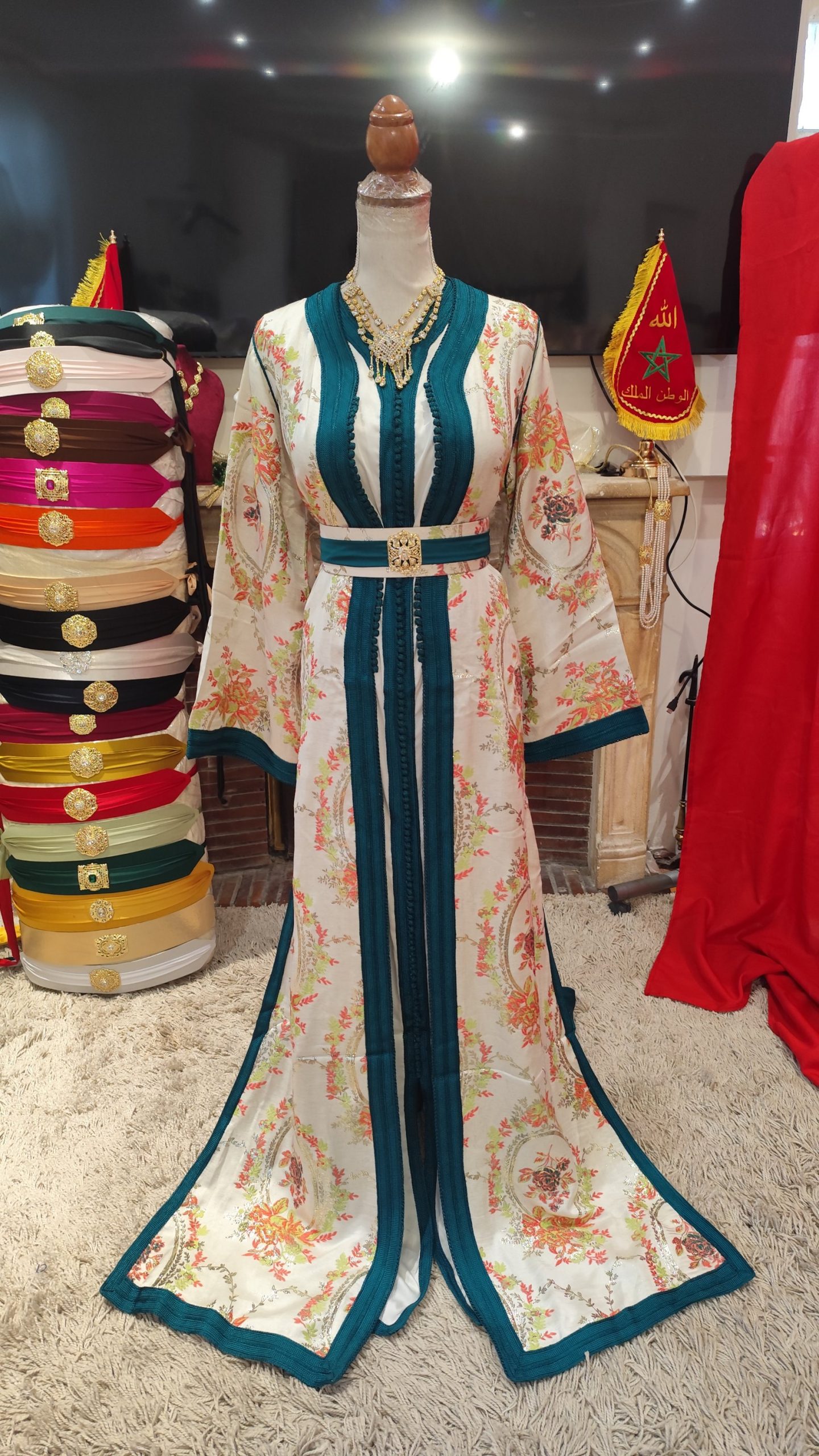 caftan marocain neuf doublé avec ceinture – Image 10