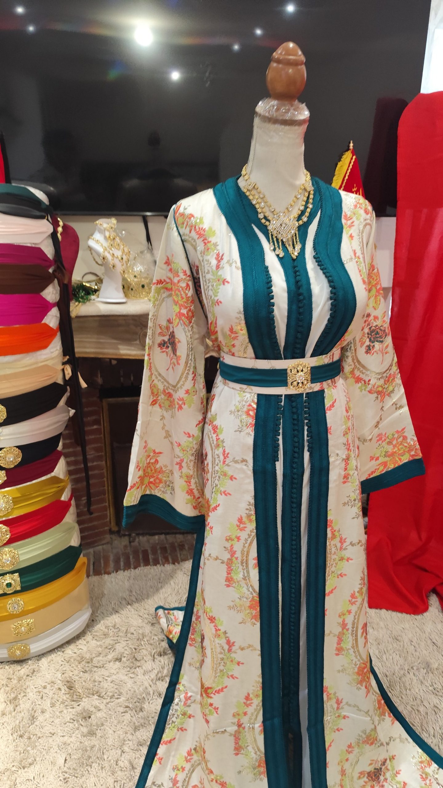 caftan marocain neuf doublé avec ceinture – Image 14