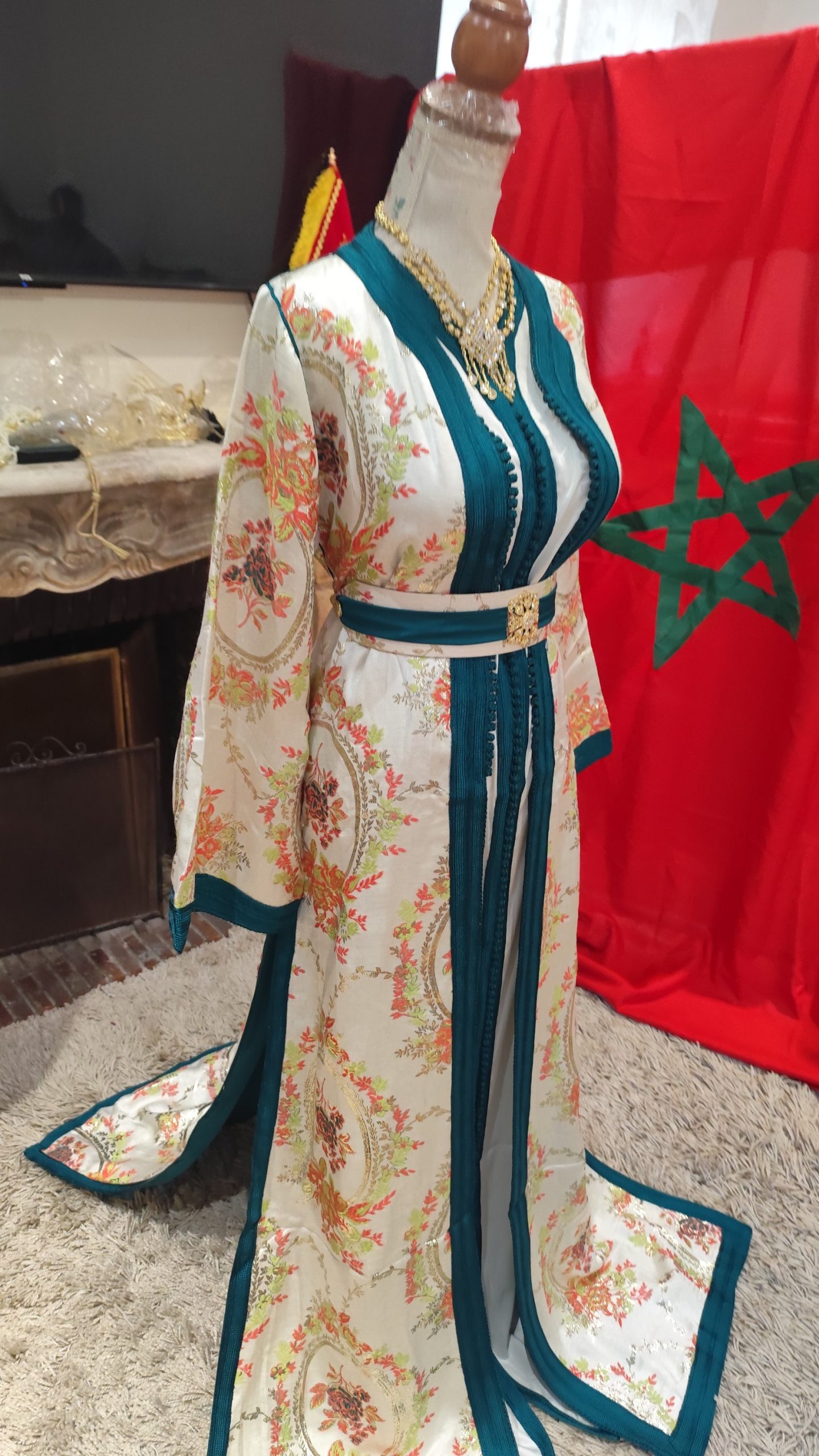 caftan marocain neuf doublé avec ceinture – Image 12