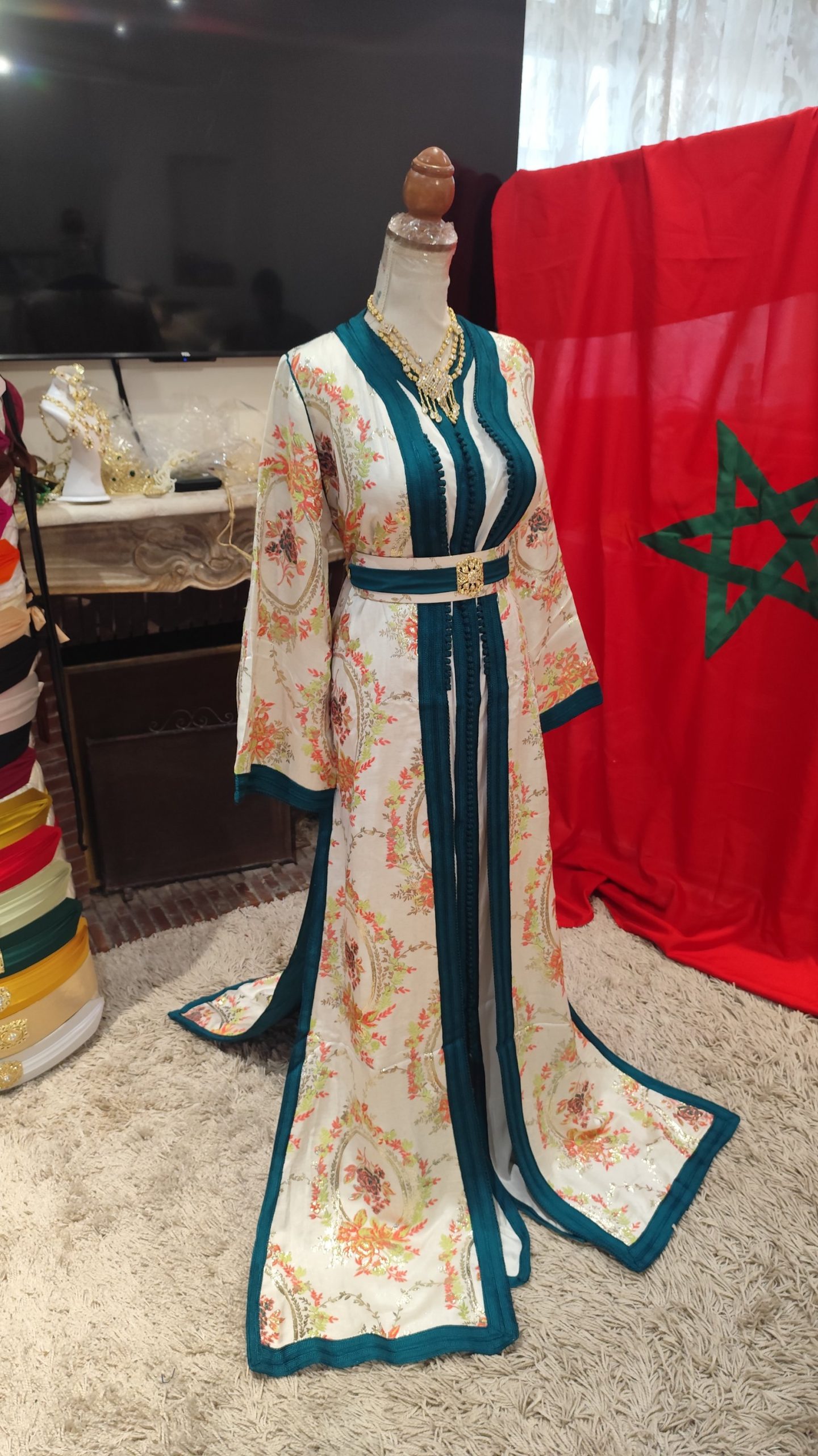 caftan marocain neuf doublé avec ceinture – Image 16