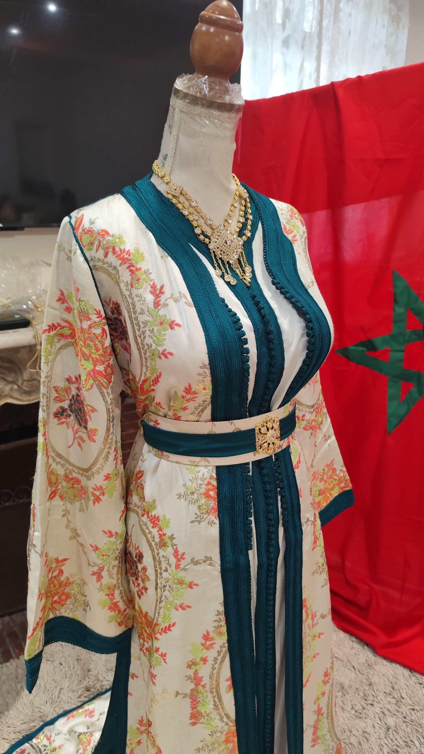 caftan marocain neuf doublé avec ceinture – Image 9