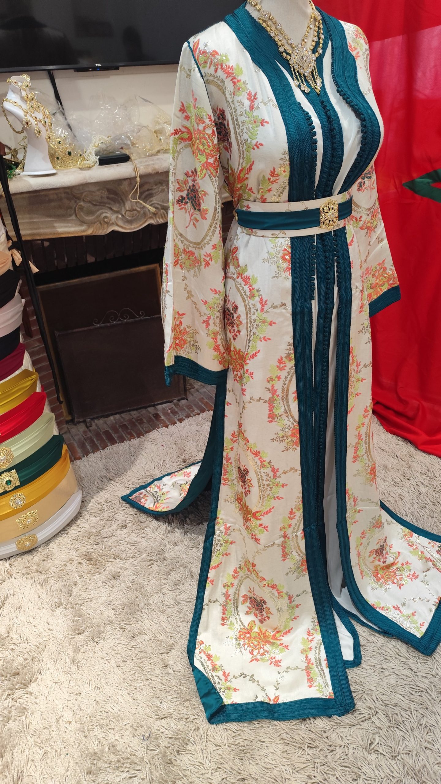 caftan marocain neuf doublé avec ceinture – Image 13