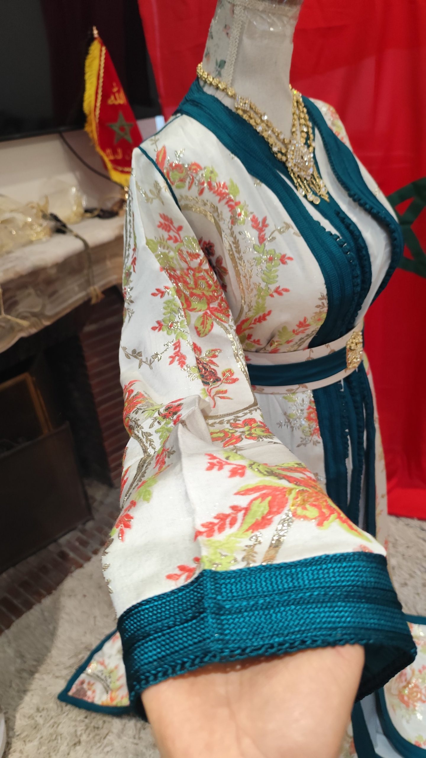 caftan marocain neuf doublé avec ceinture – Image 3
