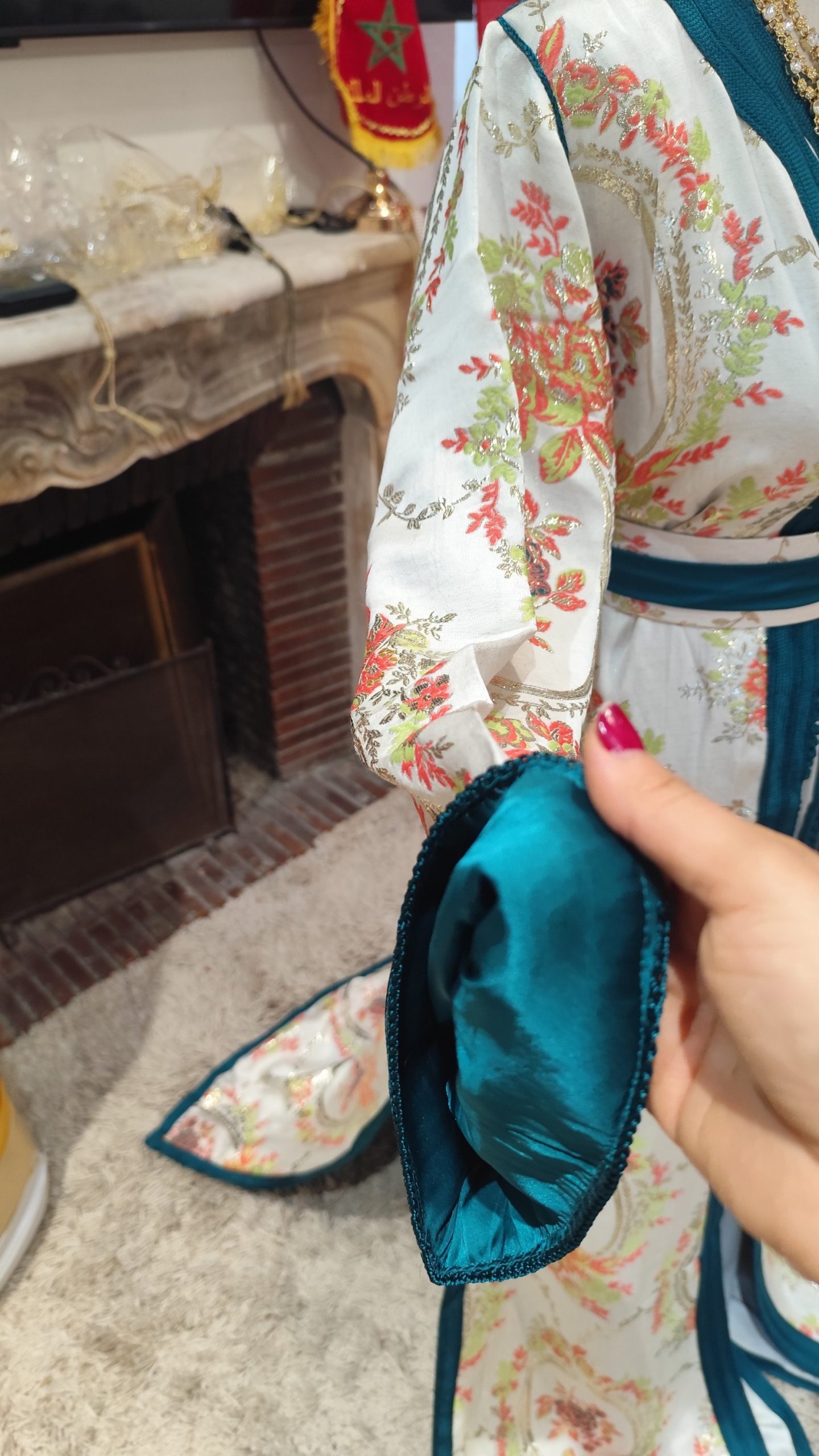 caftan marocain neuf doublé avec ceinture – Image 2