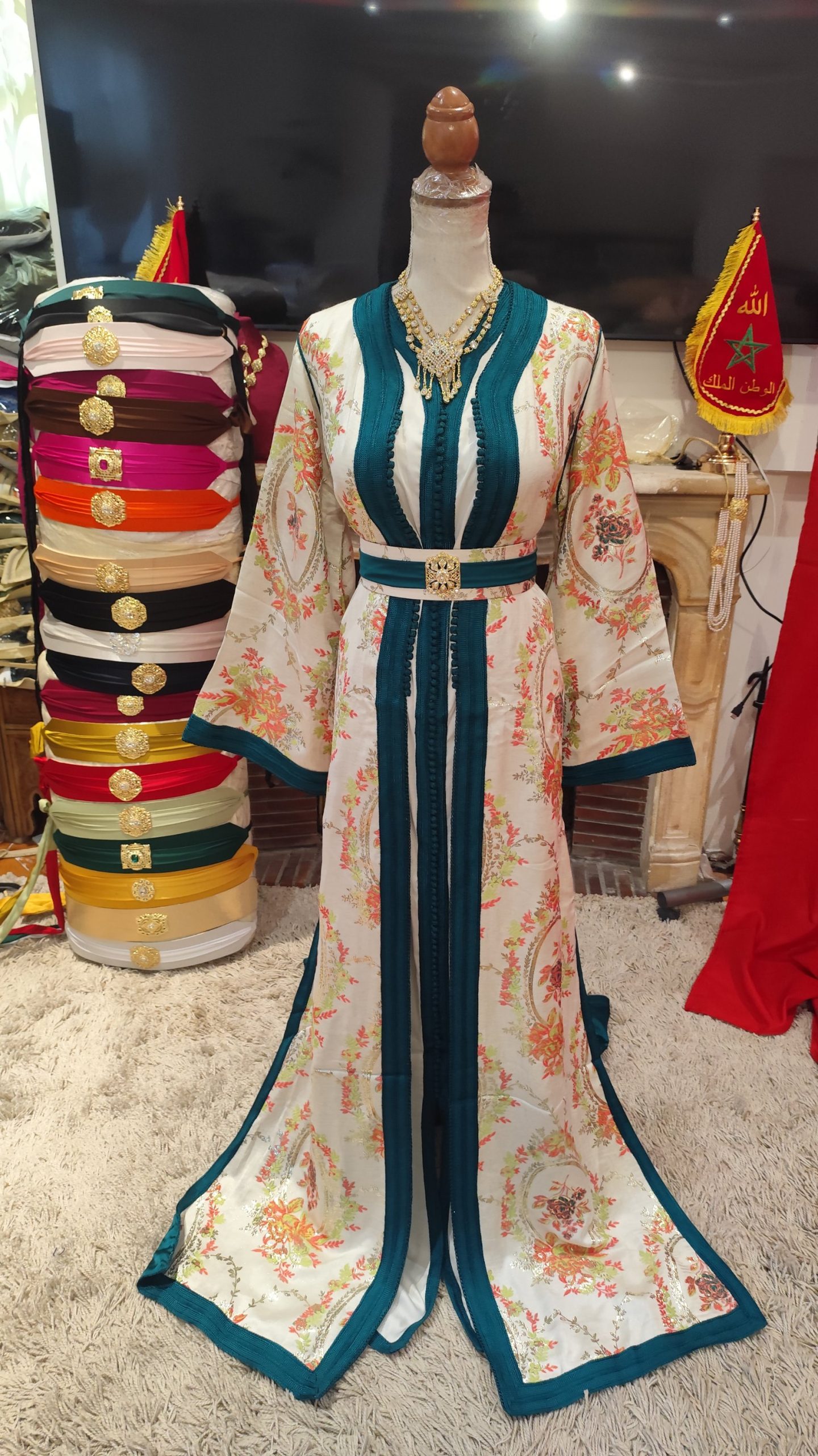 caftan marocain neuf doublé avec ceinture – Image 5