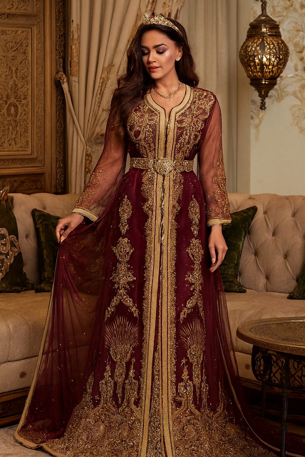 caftan marocain neuf avec la traîne – Image 2