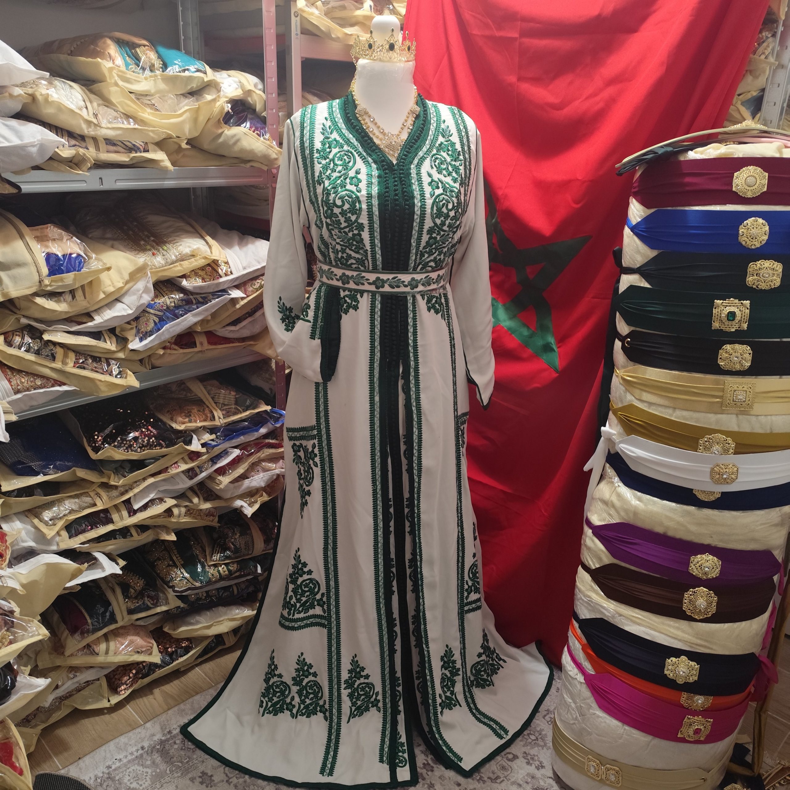 caftan marocain neuf doublé avec ceinture – Image 10