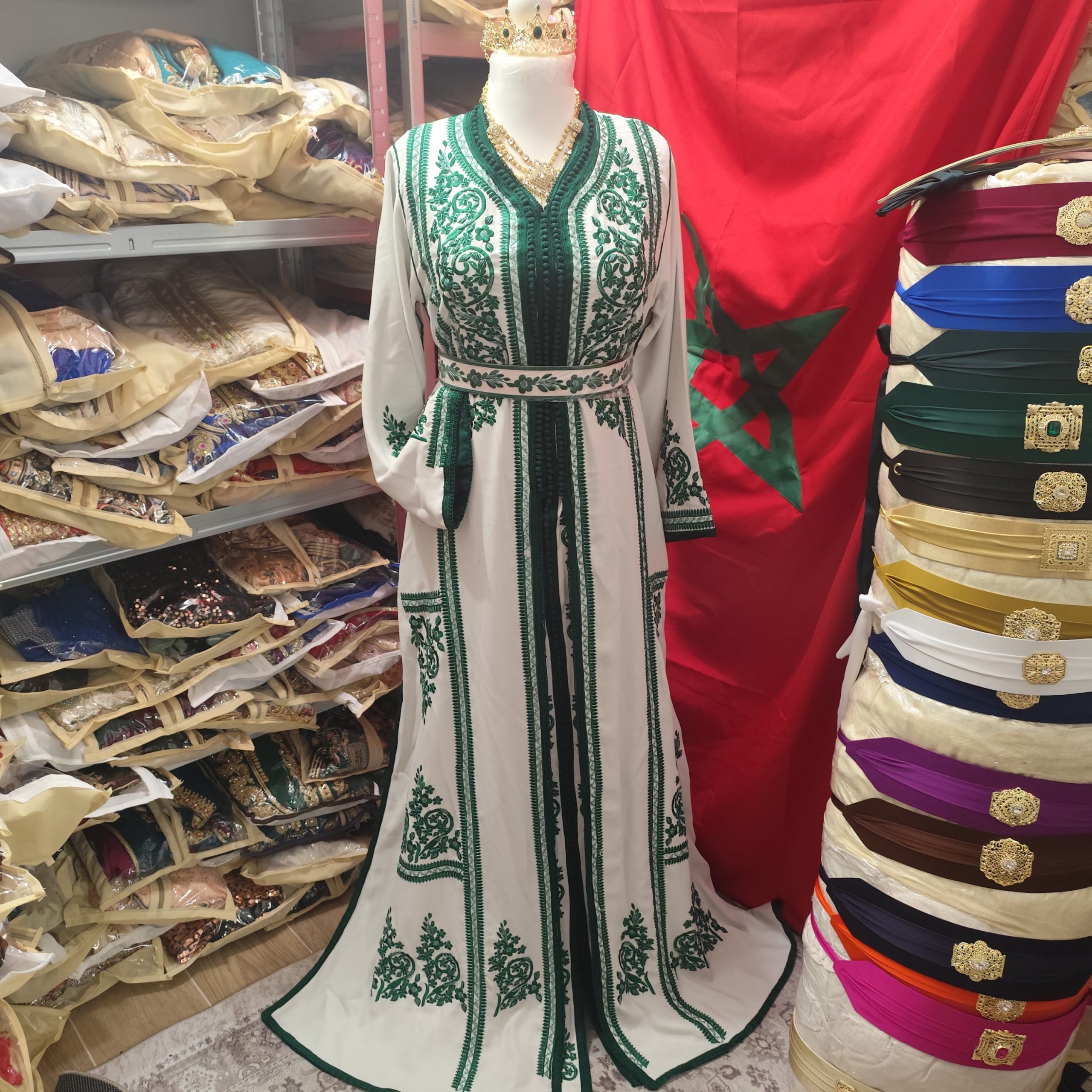 caftan marocain neuf doublé avec ceinture – Image 5