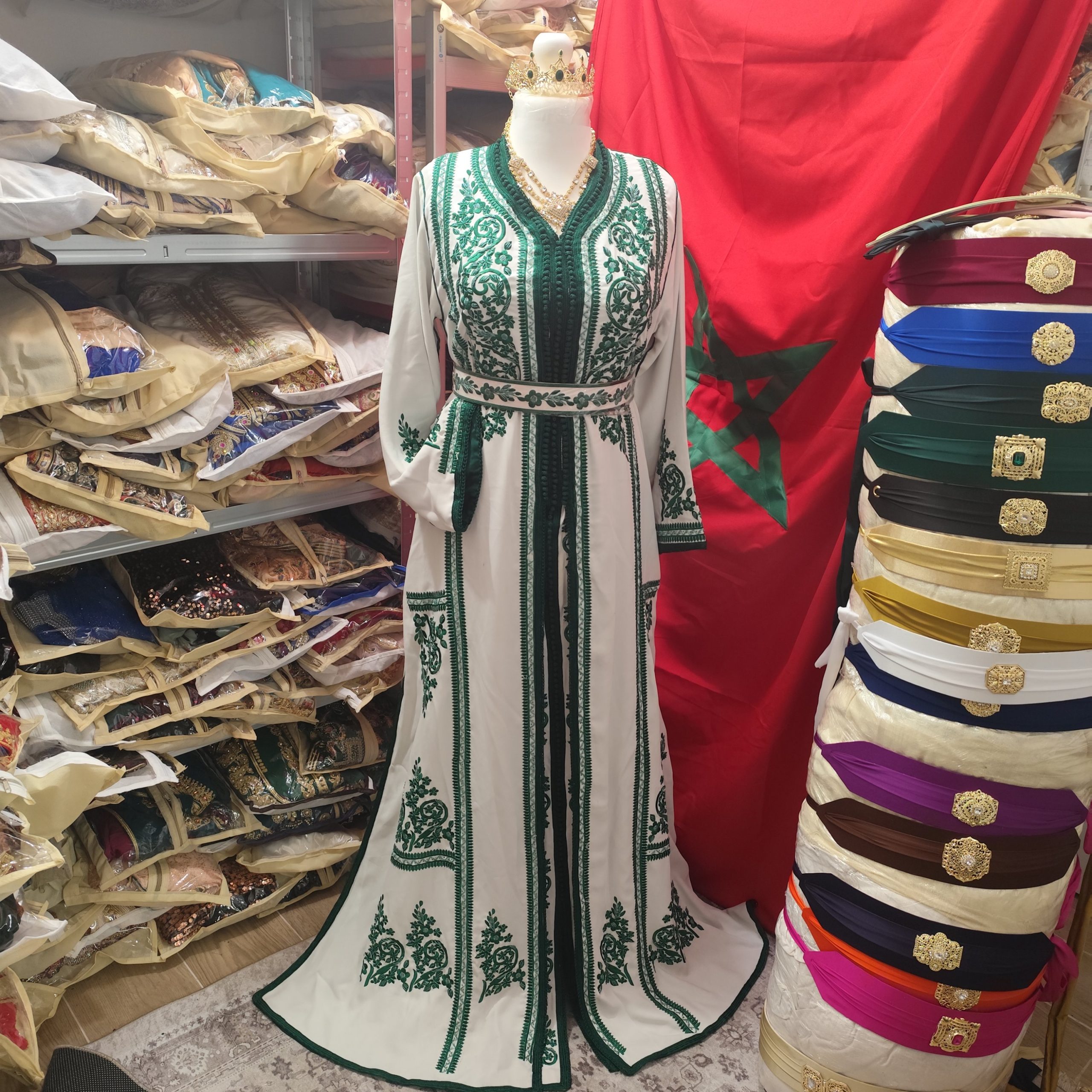 caftan marocain neuf doublé avec ceinture – Image 11