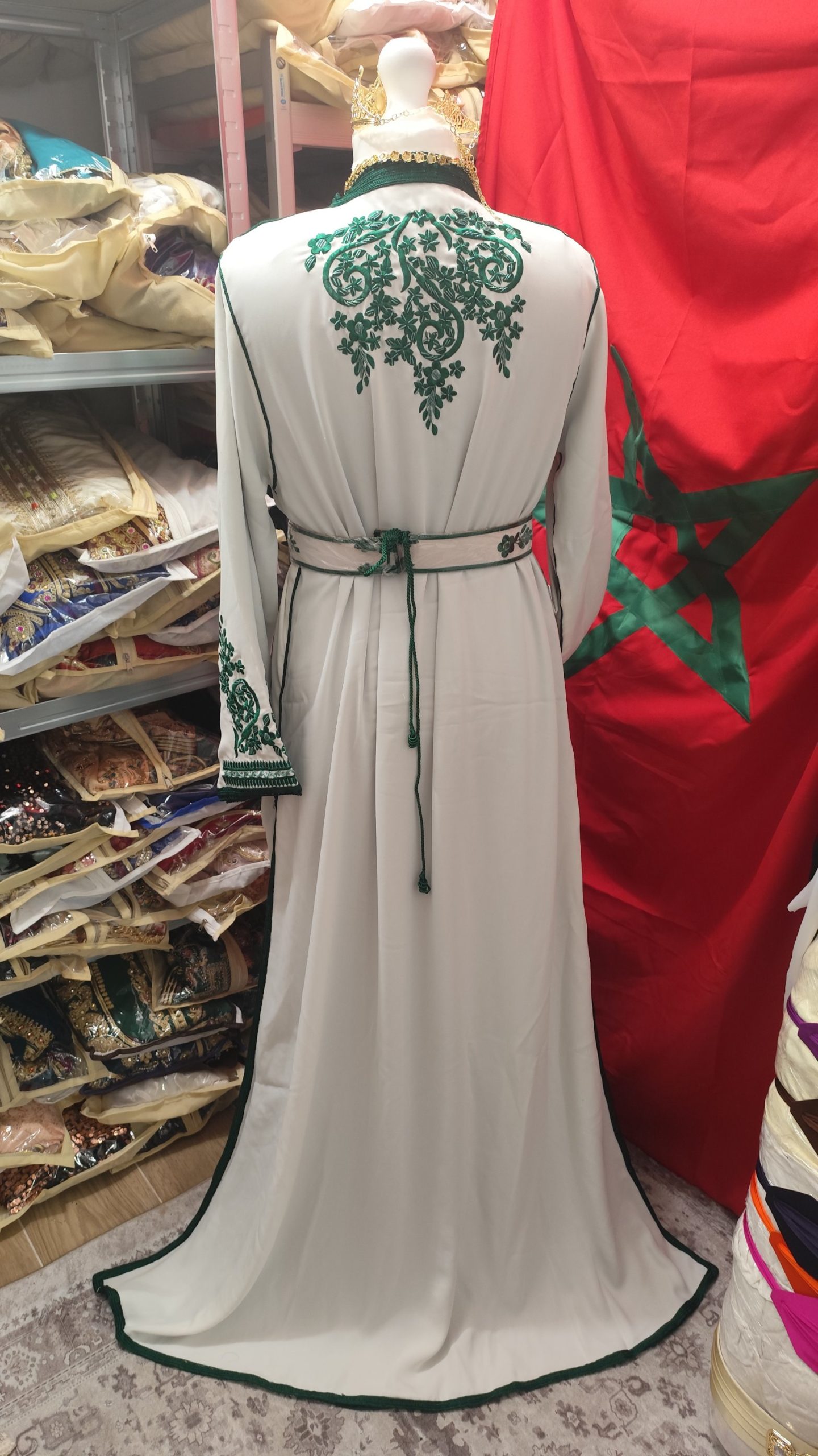 caftan marocain neuf doublé avec ceinture – Image 3