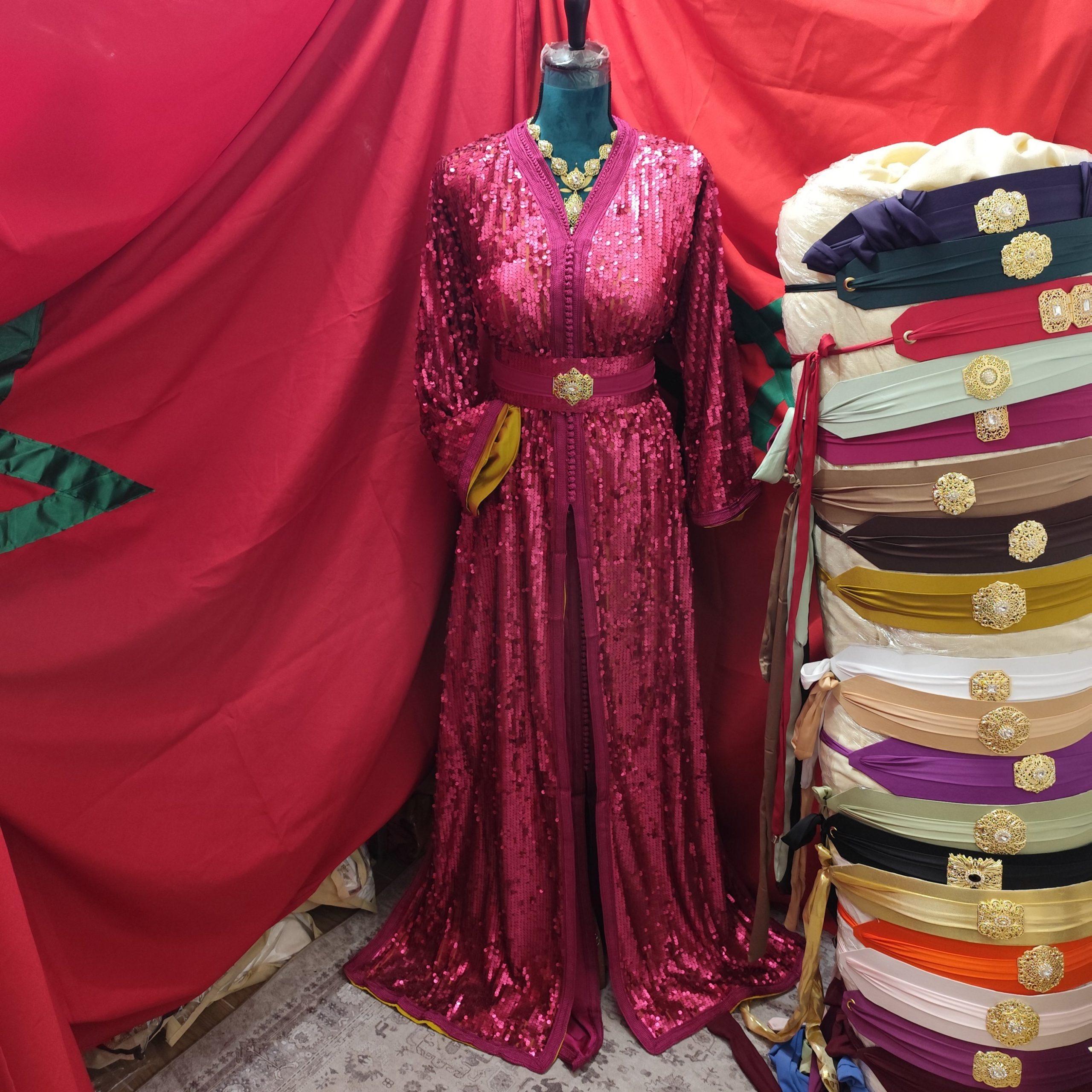caftan marocain neuf grande taille sequins – Image 7