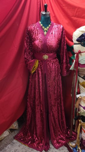 caftan marocain neuf grande taille sequins