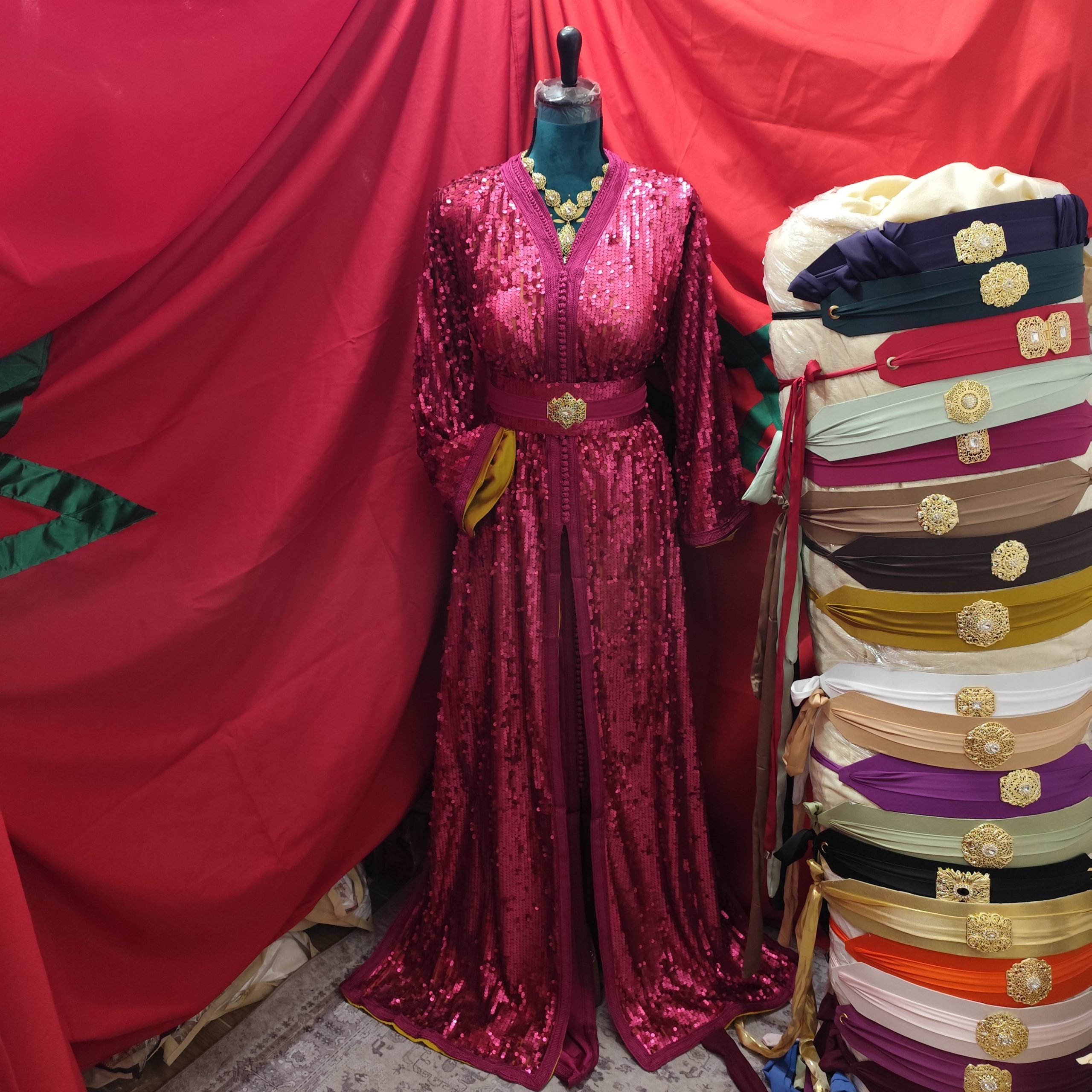caftan marocain neuf grande taille sequins