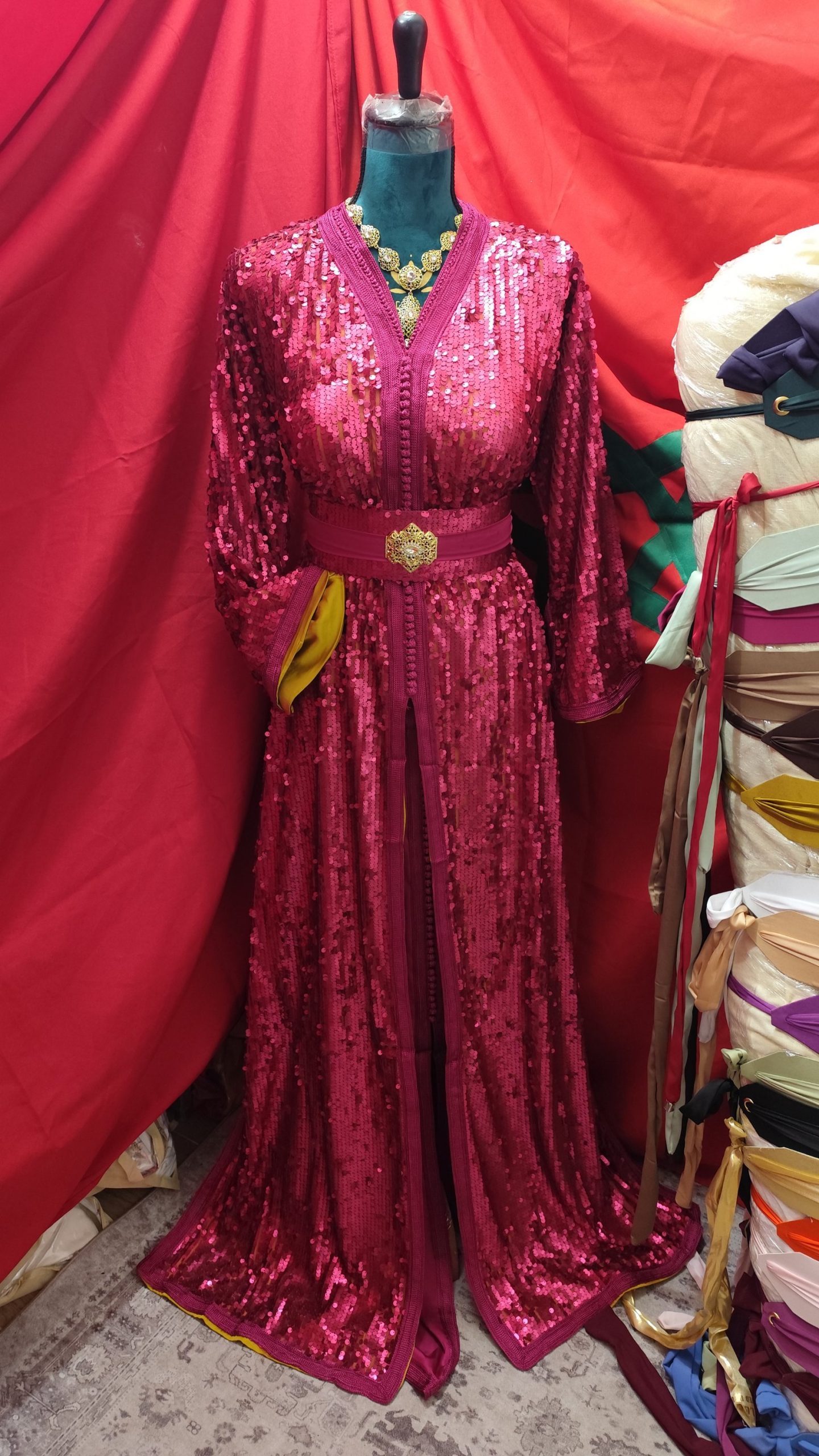 caftan marocain neuf grande taille sequins – Image 8
