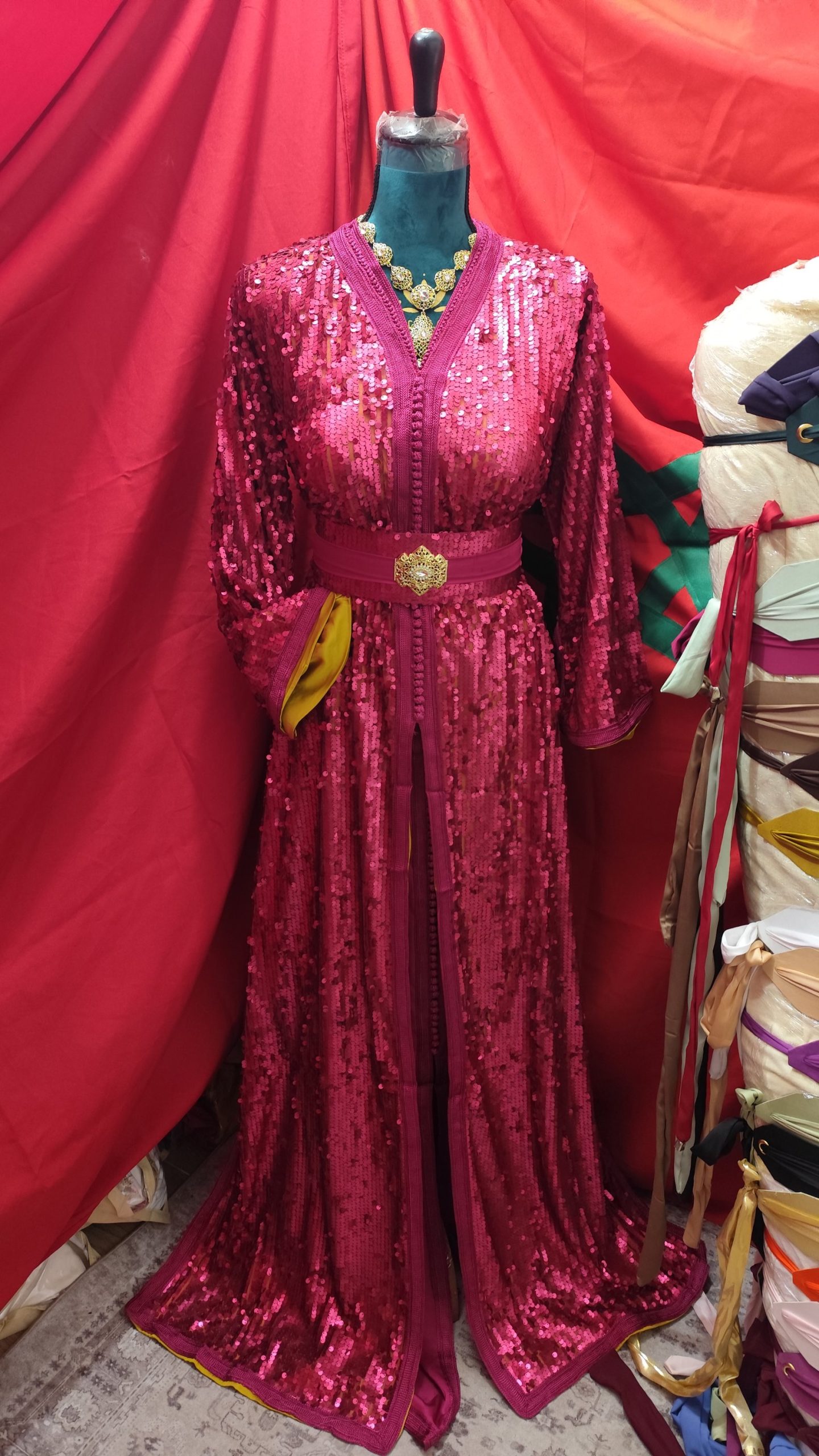 caftan marocain neuf grande taille sequins – Image 4