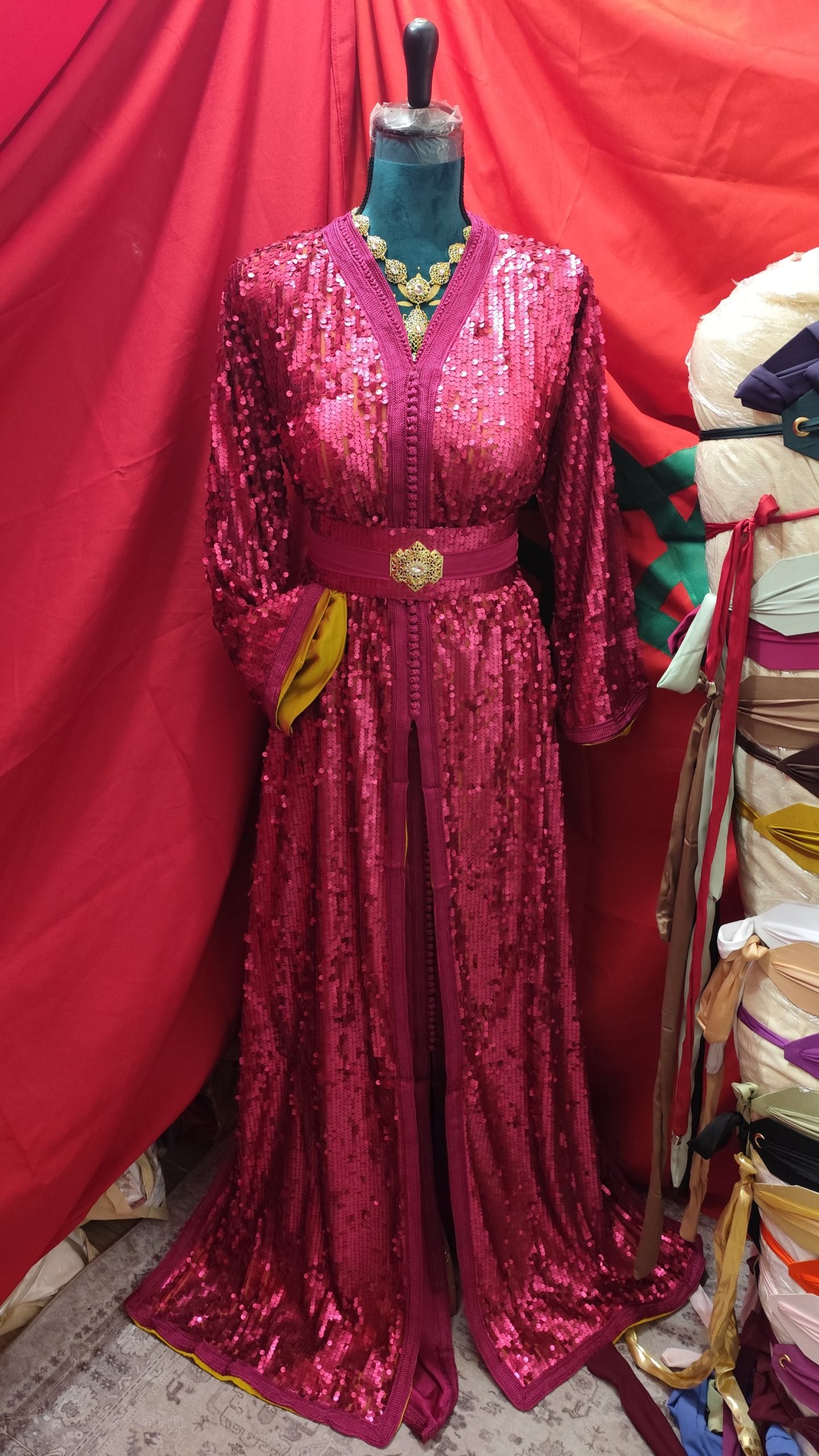 caftan marocain neuf grande taille sequins – Image 10