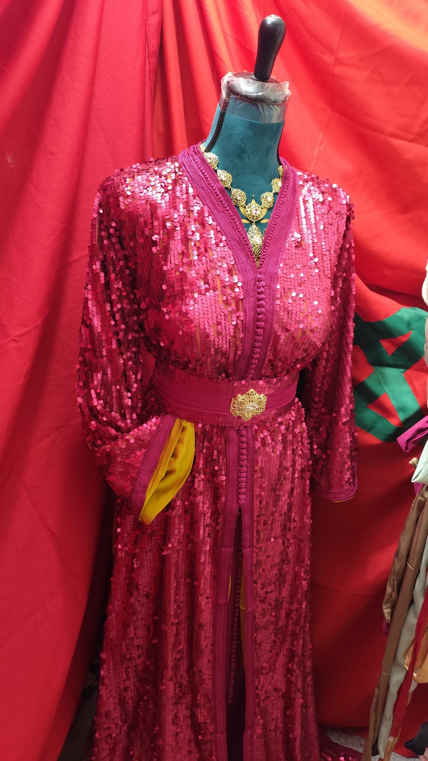 caftan marocain neuf grande taille sequins – Image 2