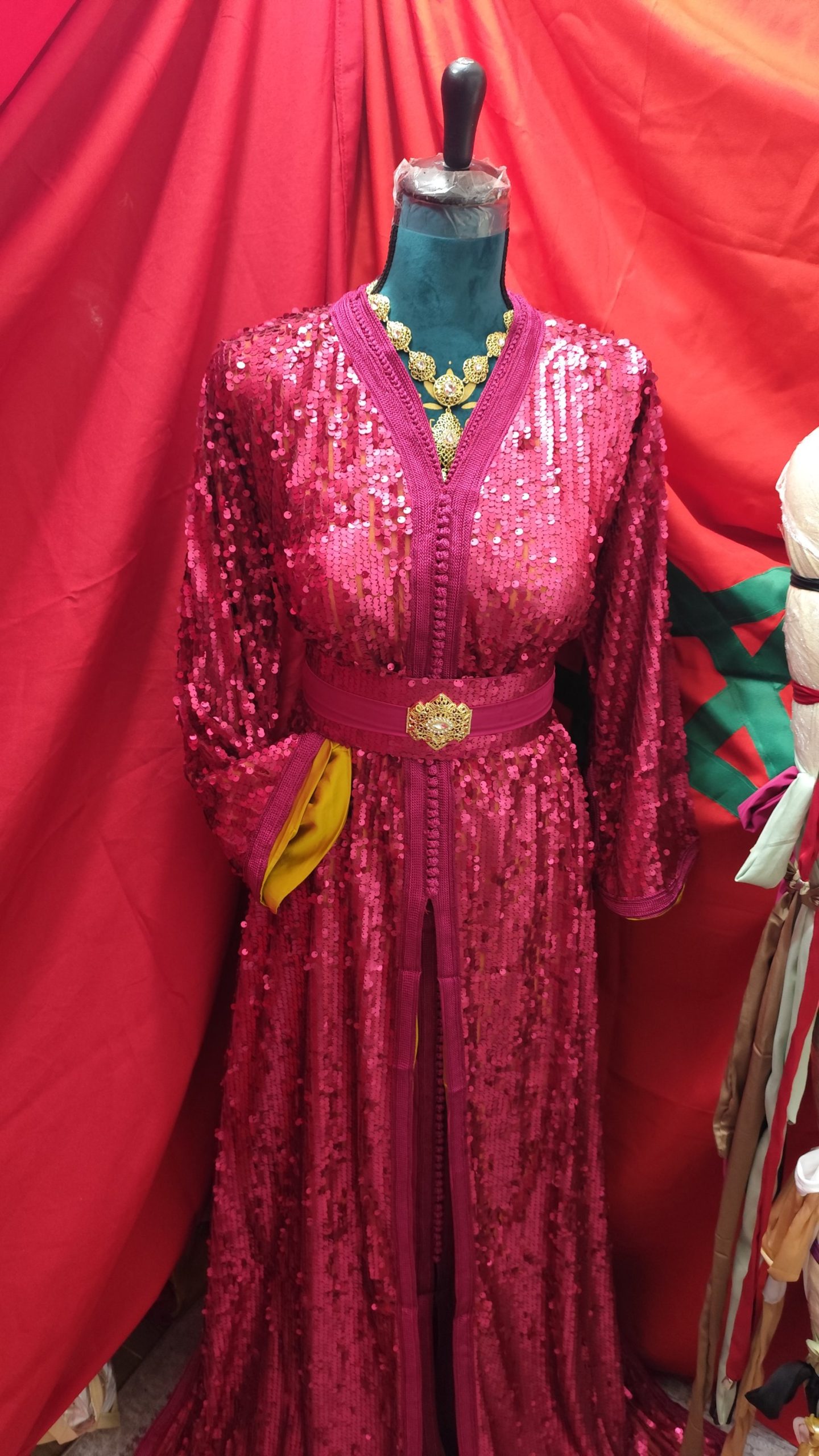 caftan marocain neuf grande taille sequins – Image 3