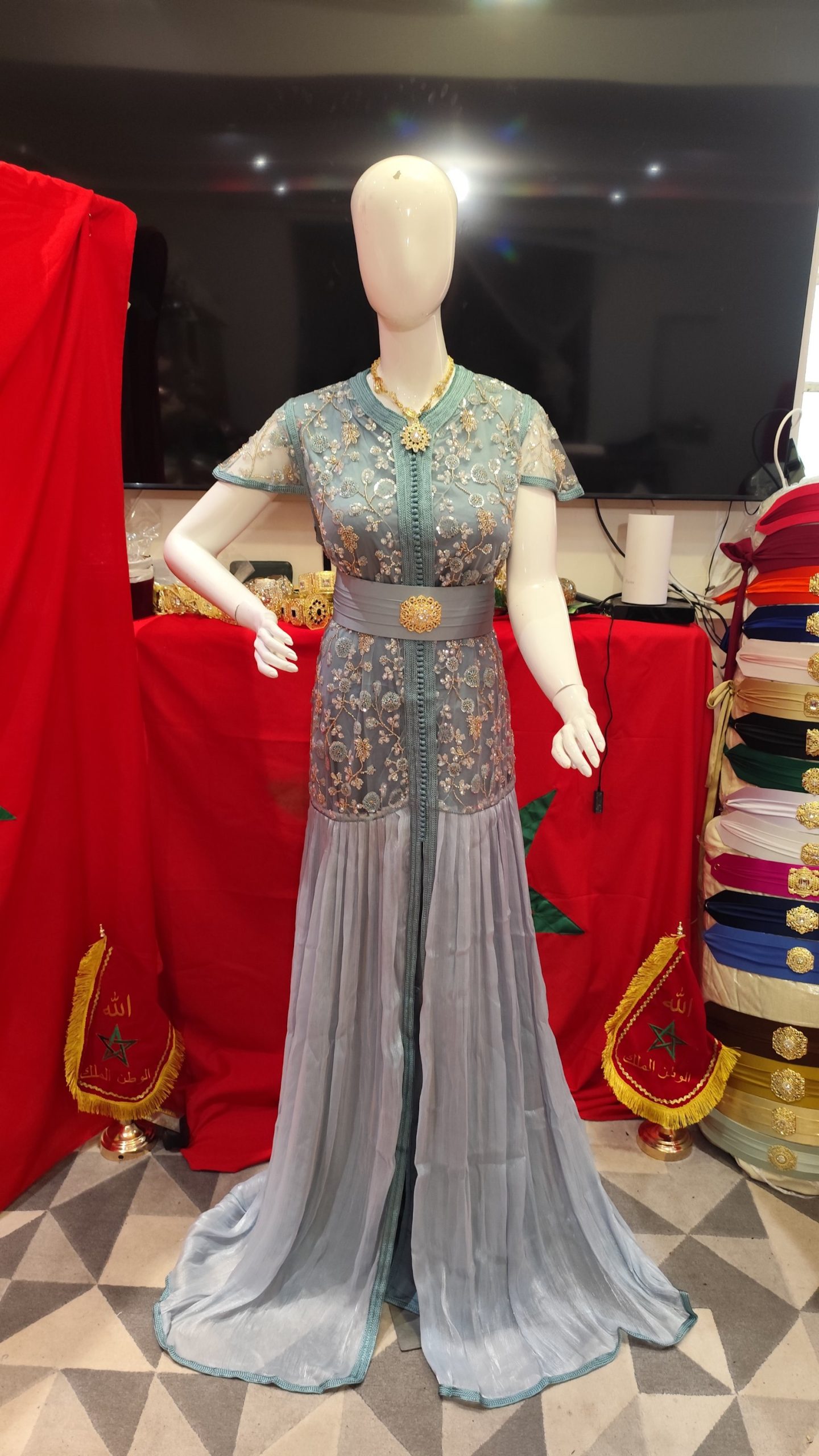 caftan marocain neuf avec ceinture – Image 2