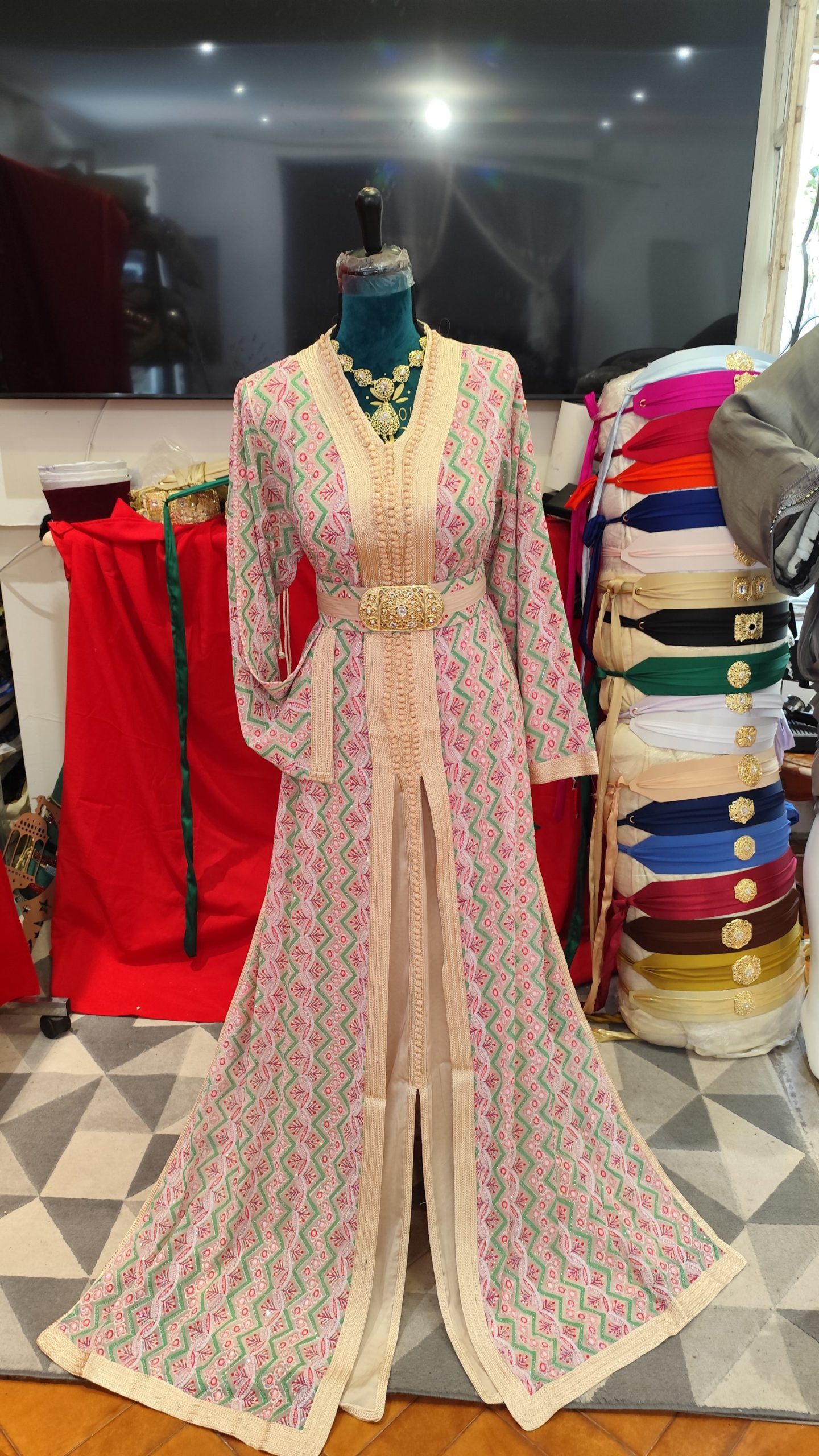 caftan marocain neuf avec ceinture – Image 4