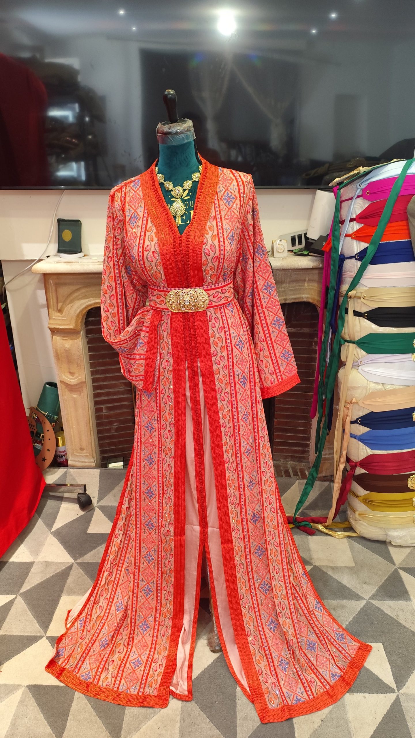 caftan marocain neuf grande taille avec ceinture – Image 2