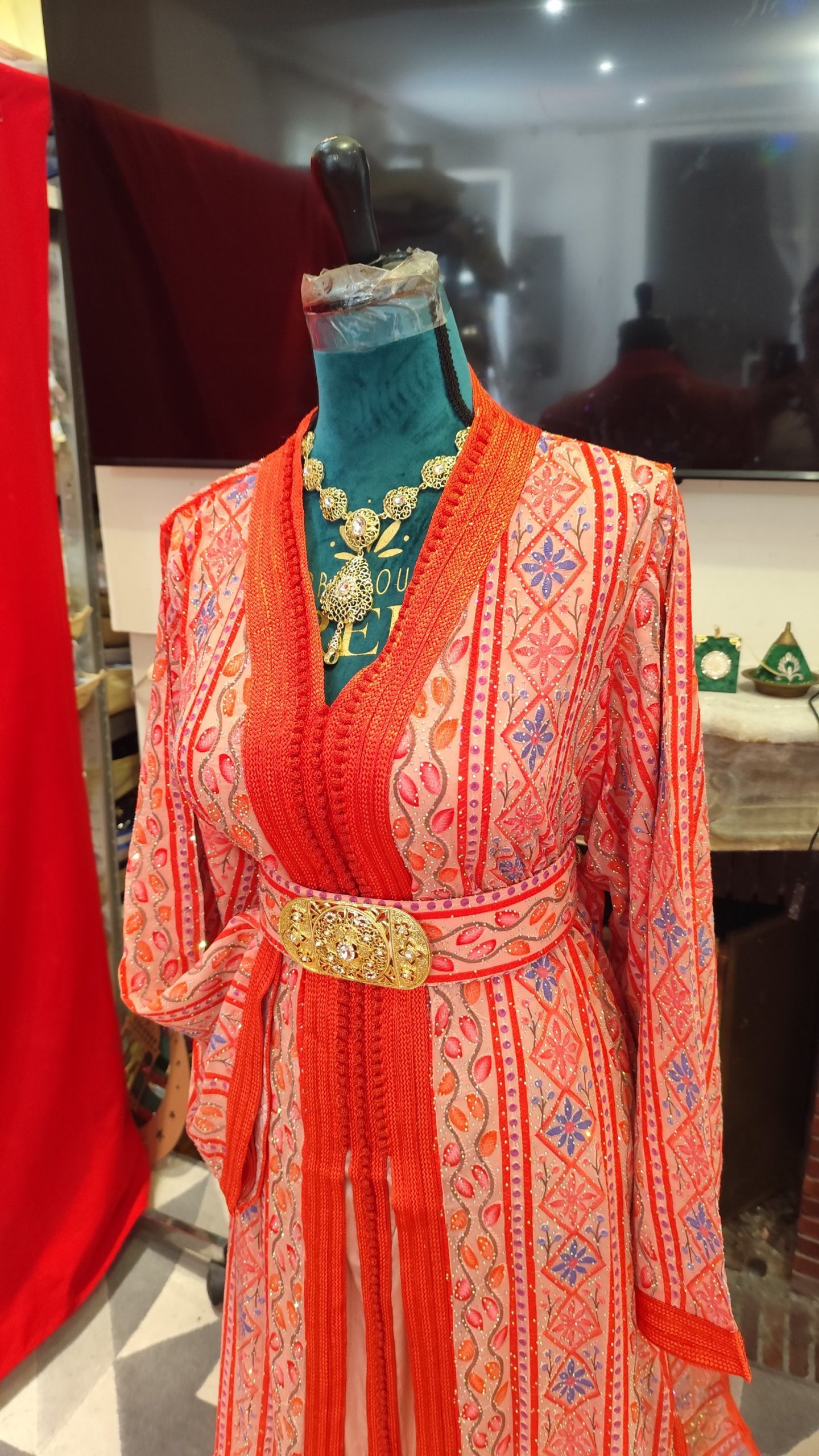 caftan marocain neuf grande taille avec ceinture – Image 3